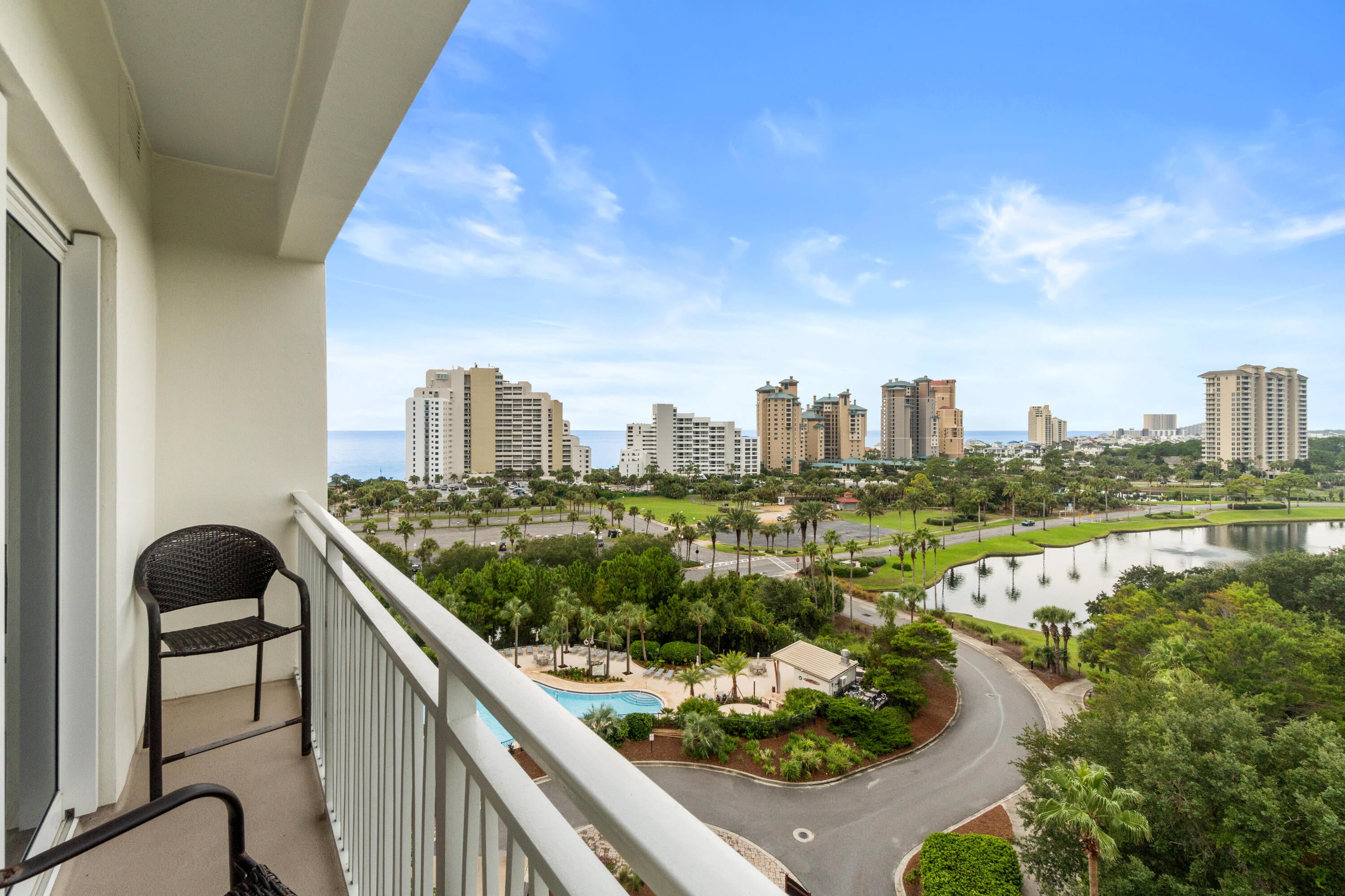 Perched on the 8th floor of Luau I at Sandestin, this studio condo puts you in the middle of it all with sweeping views of the Gulf of Mexico, Choctawhatchee Bay, and the resort pool below. The kitchen has been upgraded with a brand-new full-sized refrigerator, giving you extra space and everyday convenience. The open studio layout offers comfortable, flexible living, and you're just minutes from Silver Sands Outlet Mall and Grand Boulevard, with a wide range of shopping, restaurants, and dining options nearby. Whether you're watching the sunset over the Gulf or the boats crossing the Bay, this is coastal living at its most convenient.