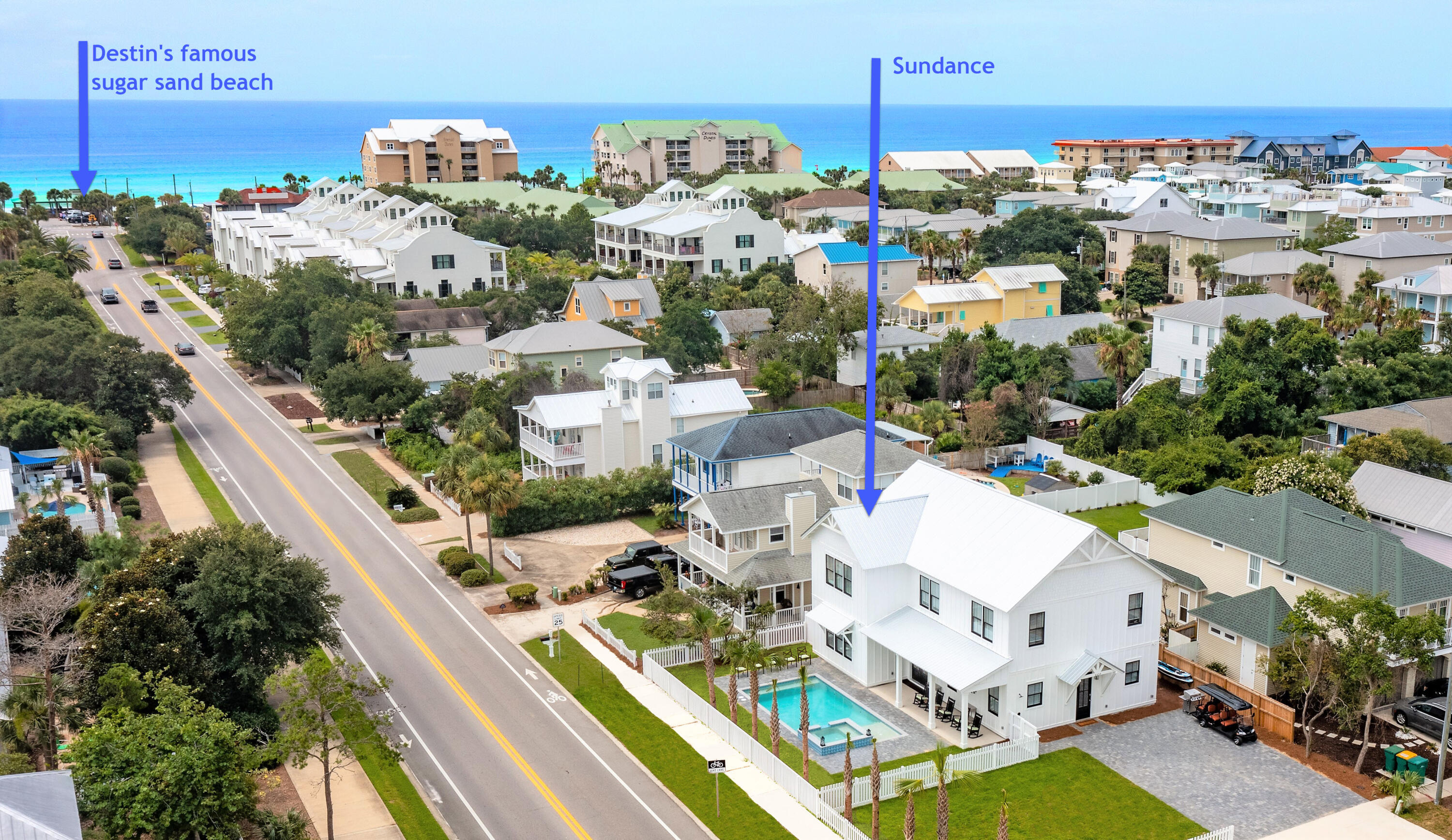 Short term rental powerhouse featuring a 2021-built designer home with private seasonally heated pool and spa, 7 bedrooms including multiple with private baths, full kitchen, outdoor shower, and massive 18 person sleeping capacity to maximize revenue.

Designer furnishings, professional photography and full inventory to convey for immediate revenue generation.

Less than one block from Destin's sugar sand beach ensures high occupancy. Includes a free six-seater golf cart and two paddleboards for added guest appeal.

Designed from the ground up to ensure easy, low cost maintenance and best possible yield.

Do an Internet search on Legacy Beach Homes of Destin, Florida to view real time calendars in order to determine availability for showings. Seller is listing over $100 million worth of properties from their portfolio (35 large STRs in the Destin/Miramar/30A area with an average appraisal value of slightly over $3M each.).

Seller is only selling 10% of the portfolio.  Seller will withdraw this and/or any other remaining listings once the first  $10 million (approximately)  in sales have been achieved.

Seller (Equisource Holdings dba Legacy Beach Homes) does not disclose property-level rental revenue data. Buyer to perform their own due diligence regarding income potential. However, the appraisal in the document section of this listing may include the appraiser's revenue projection.

Seller will make all reasonable efforts to facilitate the transfer of future reservations.

The Seller does not have to sell.  Property has been priced based on recent appraisal and reflects the seller's minimum acceptable price.

Most recent appraisal and inspections are included in the documents section of this listing.