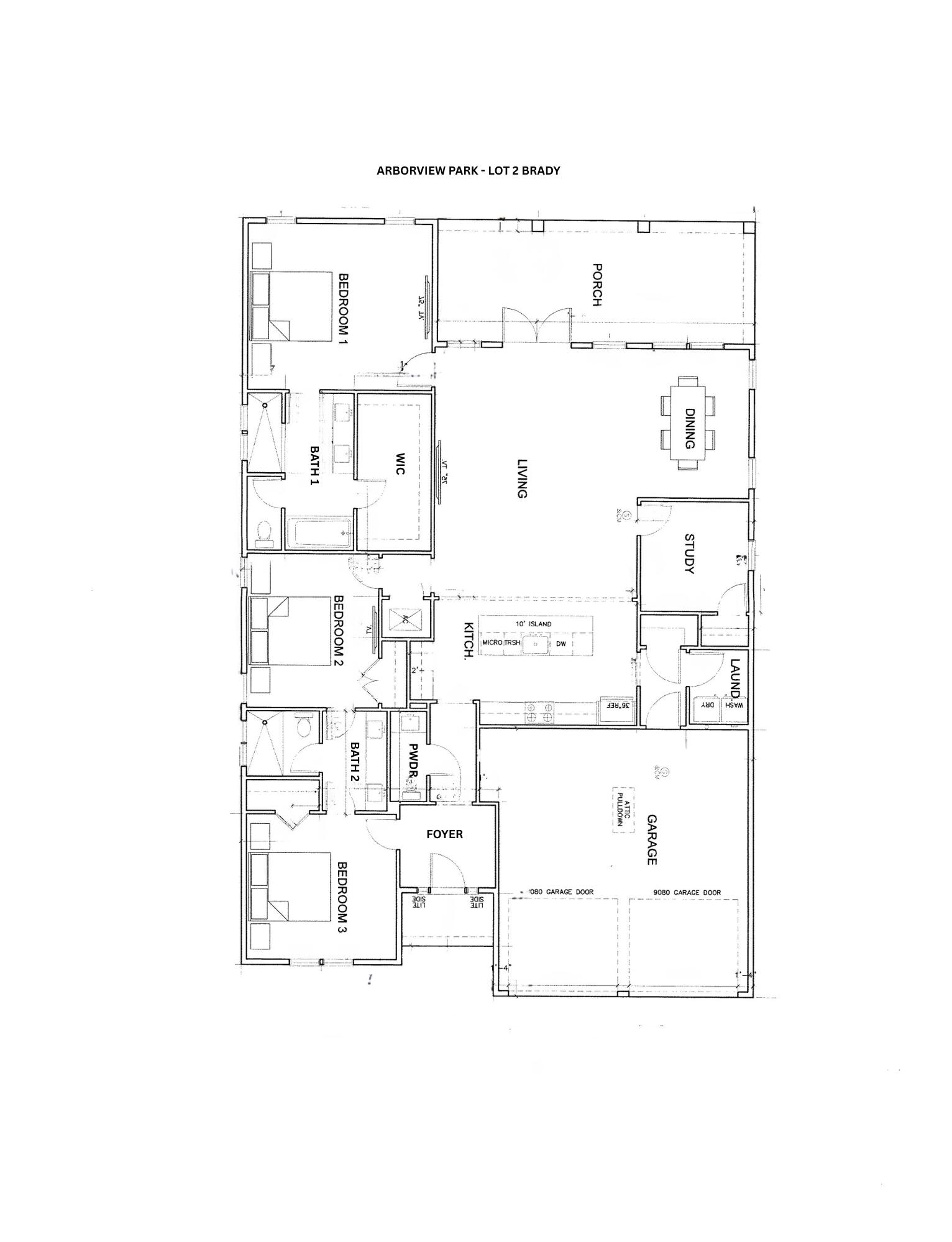 Entered for comp purposes. Welcome to the Brady plan, located in the newly released Arborview Park phase of Watersound Origins, near the entrance of the community at West Bay Parkway and Highway 98. Situated on a corner homesite with a waterview, this single-level home offers approximately 2,100 square feet of living space with 3 bedrooms, 2.5 bathrooms, a study, and a 2-car garage.

The floor plan features an open living, dining, and kitchen layout with access to an expanded screened rear porch overlooking a retention pond. The primary suite is located privately at the rear of the home and includes a walk-in custom closet and a bath with a tiled shower and quartz vanity. Two additional bedrooms share a full bath, while the study near the front of the home provides flexible space for a home office or additional living area. Interior features include 10-foot ceilings, crown molding in main living areas, quartz countertops in kitchen and bathrooms, upgraded stainless steel Bosch appliances with a 36" dual fuel range, luxury vinyl plank flooring throughout, and wood cabinetry with soft-close drawers.

Exterior construction includes cement fiber siding, heirloom brick accents on both expanded front and rear porches, decorative shutters, a professionally landscaped yard with irrigation and the added fence tie-in on the the park side of the homesite.

Residents of Watersound Origins enjoy access to the Origins Golf Course, Village Commons pool and fitness center, sports courts, trails, and Watersound Town Center located within the community.