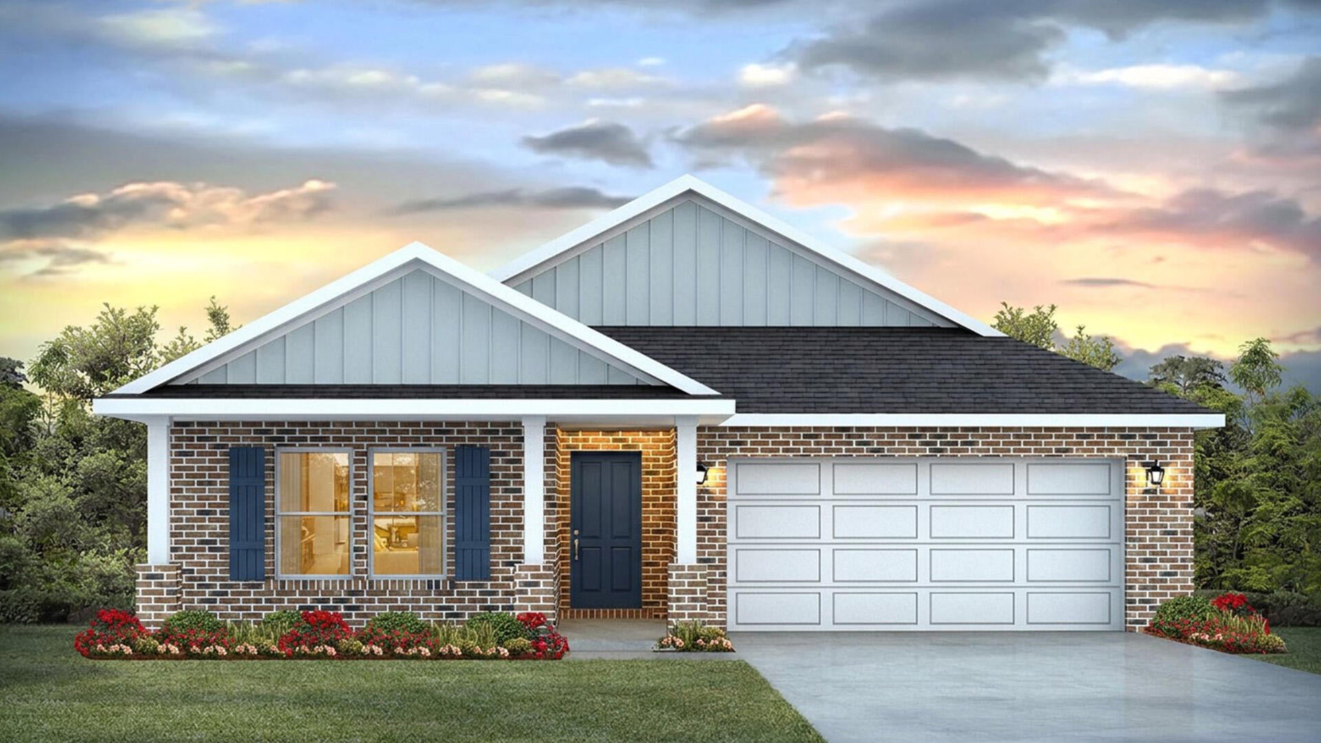 Welcome to 96 Foxtrail Run at Ashton Park Phase III in Freeport, Florida. This home is under construction and is situated on a corner lot with a water view. The Riverside has a welcoming foyer with EVP flooring leading into a spacious open concept living area with 9' ceilings. The kitchen features quartz countertops, Whirlpool stainless steel appliances, and an oversized island, making it the centerpiece of the home. The single basin undermount sink and the dedicated water filter faucet add to the ease in the kitchen. The dining area and great room are flooded with natural light, offering a warm and inviting atmosphere.  
   
The primary bedroom, located at the back of the home, includes a full ensuite bathroom with dual sink vanity, a separate shower and soak tub as well as a spacious closet. This home includes four comfortable guest bedrooms arranged in two sets on opposite sides of the layout. Each pair shares a full bathroom located between the rooms, making it easy and convenient for family or guests. The design keeps everyone close while still offering a nice sense of personal space. 

  
The Riverside combines modern design with functional living spaces, making it a standout choice for larger families or those that need extra space who work from home. Additional features include a covered back porch, two-car garage, and laundry room centrally located for convenience.
