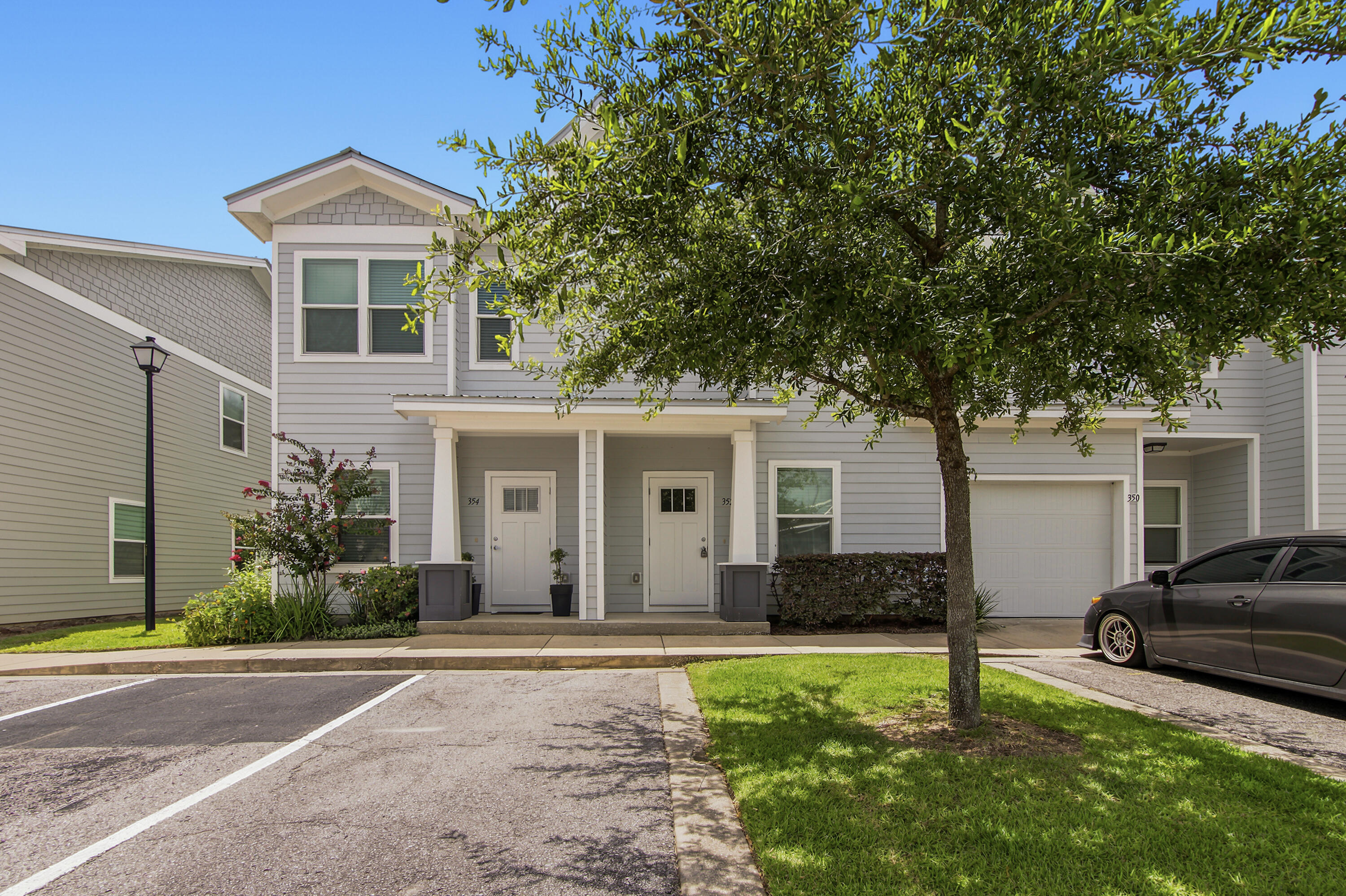 Welcome to 352 N Sand Palm Rd, Freeport, FL 32439 -- a beautifully designed two-story townhome located in the desirable Verandas community of Freeport. Perfect as a starter home, second residence, or rental investment, this property offers a relaxed coastal lifestyle just minutes from the world-famous white sandy beaches of the Emerald Coast. Step inside to discover a bright, modern interior featuring quartz countertops, luxury vinyl plank flooring throughout, stainless steel appliances, and mini-blind window coverings. The open-concept layout creates an inviting space for both everyday living and entertaining. This thoughtfully designed townhome offers 3 bedrooms and 2.5 bathrooms, providing comfortable space for family and guests. Enjoy your morning coffee or unwind in the evening on the covered back porch face in to green space.  An assigned parking space adds convenience, while access to the community pool enhances the resort-style feel.
Blending comfort, style, and location, this property presents an incredible opportunity in one of Freeport's growing communities.
Schedule your private showing today and make this place yours!