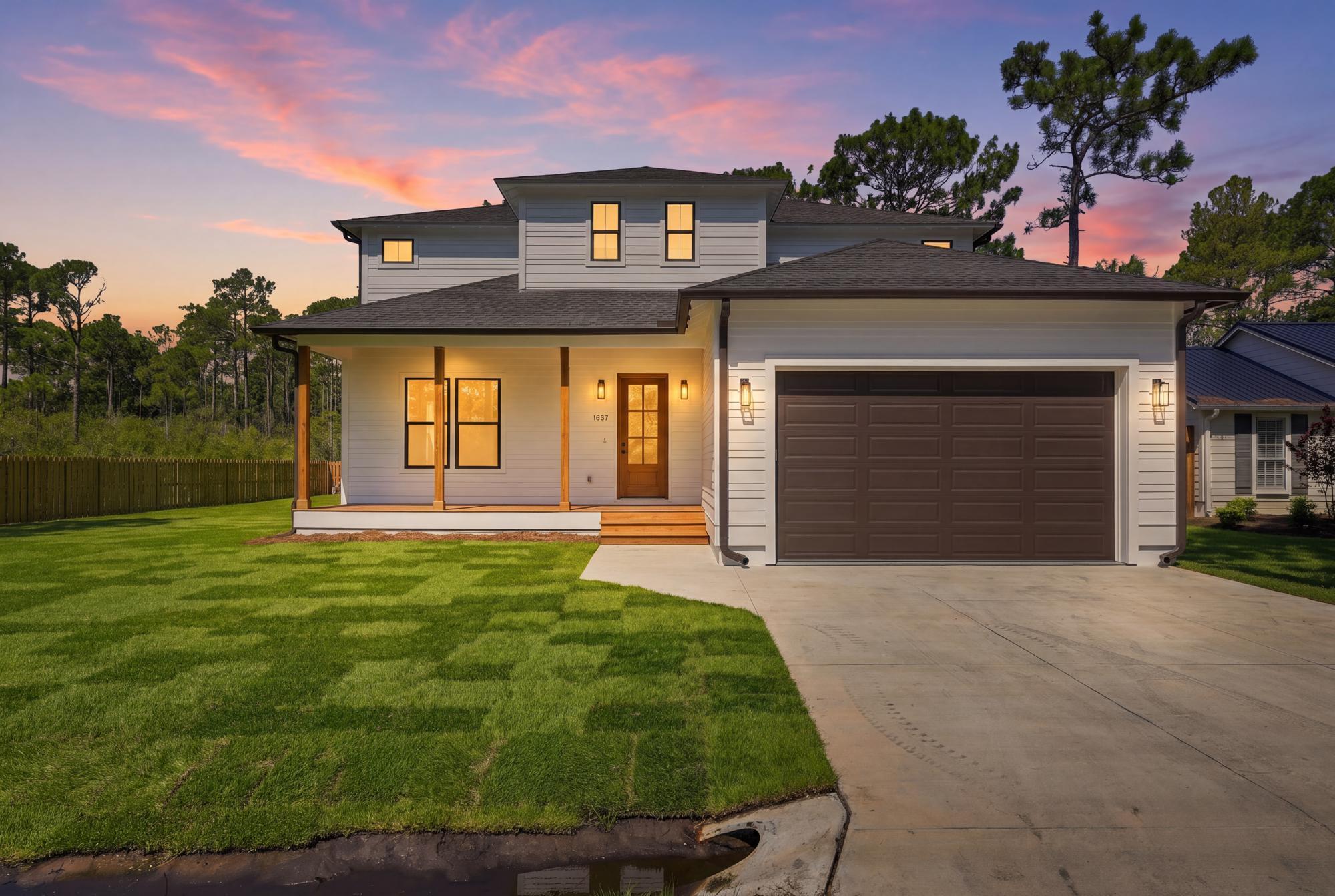 Welcome to this exceptional new construction home in Santa Rosa Beach, where refined finishes, thoughtful design, and effortless living come together. Spanning 3,197 square feet across two spacious stories, this beautiful home offers an impressive combination of scale, comfort, and luxury craftsmanship. Best of all, this property is not located within an HOA, offering the freedom and flexibility to enjoy your property without the additional restrictions and recurring HOA fees often associated with new construction communities.
Engineered hardwood flooring throughout, and designed with privacy, luxury, and functionality in mind, upstairs, every bedroom features its own ensuite bathroom creating a private retreat, and custom built-in closets, to give more organization. And, a separate living area to enjoy and entertain. Downstairs, the chef-inspired kitchen serves as the centerpiece of the home, featuring elegant quartz countertops, a substantial island and breakfast bar, soft-close cabinetry, a Samsung appliance package, a custom pantry, and pine ceilings that add warmth and character to the space. Adjacent to the kitchen you have the first floor living room, and dining area, perfect for entertaining your guests or unwinding after a day at the beach. A half bathroom is also included near the laundry room for you and your guests convenience. The first floor master bedroom comes fully equipped with a double vanity, separate bath tub for relaxing after a hot day, an upscale veined tile bathroom, tiled floor to ceiling, giving you the aesthetic of a resort in the comfort of your own home. The bedroom also includes an expansive custom built-in closet for all of your essentials. 
The attention to detail continues into the laundry room with a custom butcher block countertop, and ample space with built-in shelving for all of your cleaning essentials. The garage features a professionally finished epoxy/resin floor for a clean, durable, and polished appearance. Outside, the oversized lot has been recently resodded, with a brand new pump and sprinklers, creating a fresh, manicured setting with plenty of room to enjoy the outdoors. Covered patios on both the front and rear of the home extend the living space and provide inviting areas for morning coffee, evening cocktails, entertaining, or simply enjoying the relaxed outdoors. 
Every element of this home has been thoughtfully selected to balance modern luxury with everyday livability. From the soaring two-story layout and private ensuite bedrooms to the custom storage, designer-inspired finishes, and generous outdoor spaces, this home checks all the boxes. 
Ideally situated in Santa Rosa Beach, and conveniently located near all the shopping, restaurants, entertainment, and right down the street from Hogtown landing launch, and the gorgeous white sandy beaches, this is an opportunity to own a new construction home in one of Northwest Florida's most desirable coastal areas. Beautifully finished, move-in ready, and designed to be enjoyed for years to come. Schedule your showing, and make it yours!