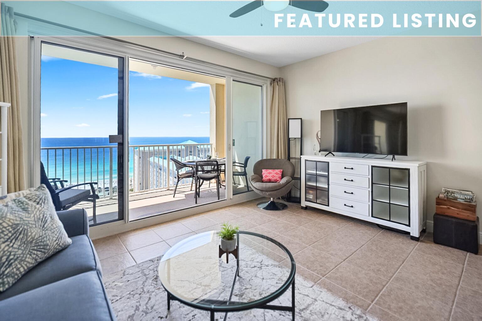 In the popular & gated Seascape Resort. Spectacular views in all directions from your 17th floor condo. Offers 9' ceilings, 8' tall, double sliding glass doors for full gulf views from the living room & kitchen, stainless appliances, and granite countertops. In-unit washer/dryer. Convenient location! Step outside where the lifestyle truly begins with 2 private pools, fitness center, tennis, pickleball, & basketball courts, and 18 hole golf course. Grab dinner & nightly music at the onsite Cabana Café or dine beachside at Whale's Tail Grill right across the street. Spend your days on 2,000 ft. of private beach or lounge poolside. Whether a second home or investment property, this is beach lifestyle done right. Enjoy Seascape Towne Center, located within Seascape Resort, featuring... shopping, dining, games, and live entertainment. This 55,000 sq.ft. lakeside development was designed for the whole family. Seascape Resort in Miramar Beach has everything you need right here on site!