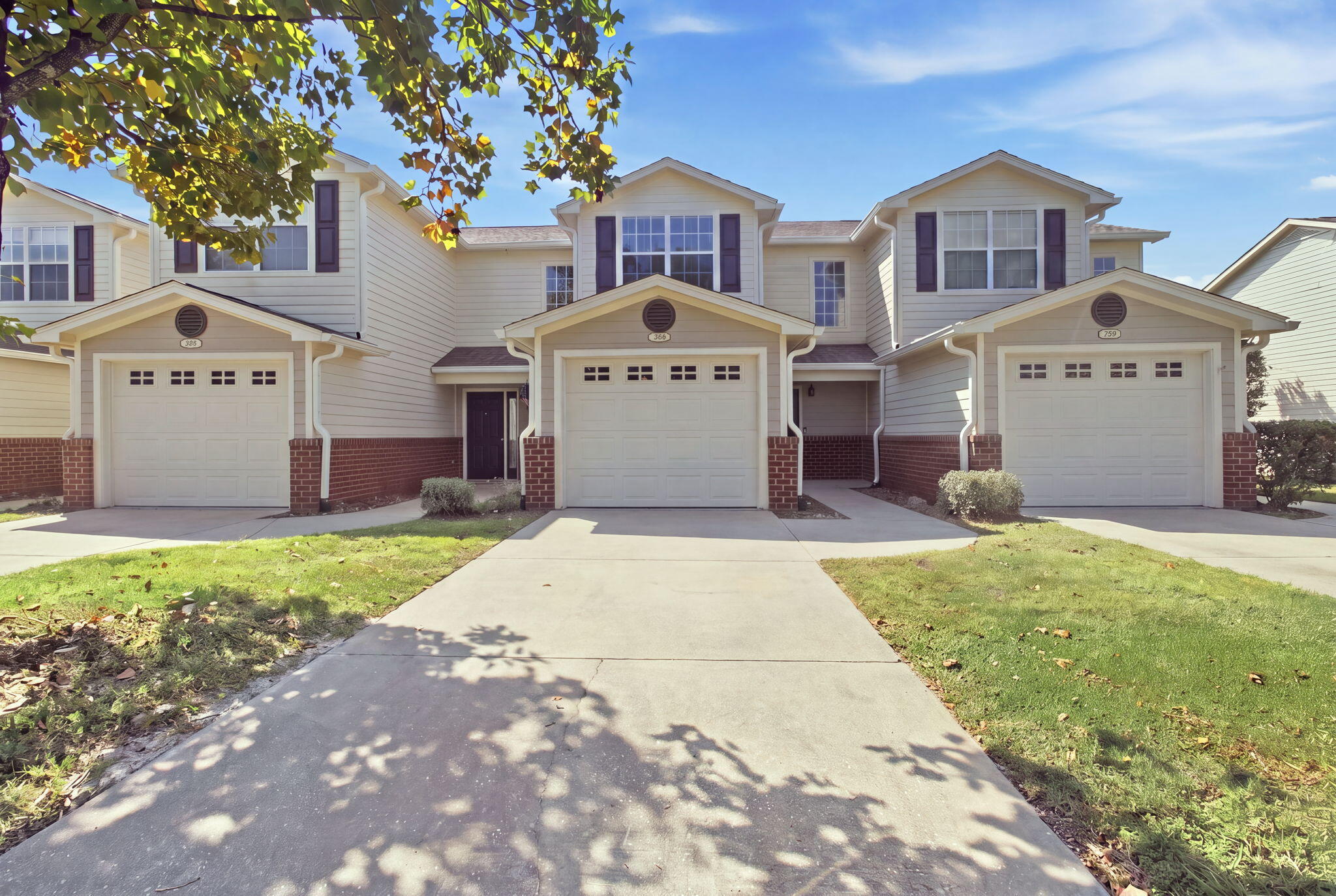 Welcome home to this charming 2-bedroom, 2.5-bath townhome located in the desirable Eagles Landing community of South Crestview! Offering approximately 1,264 square feet of comfortable living space, this two-story home features a functional floor plan with the kitchen, spacious living/dining area, convenient half bath and laundry area on the main level. Upstairs, both bedrooms offer the privacy of their own full bathrooms, with the primary bedroom also featuring a walk-in closet. An attached one-car garage provides additional parking and storage. Enjoy community amenities including a swimming pool, playground and community room, along with convenient access to shopping, dining, schools and major commuter routes. The South Crestview location provides easy access to Antioch Road and P.J. Adams Parkway, making this an excellent option for those commuting toward Eglin AFB, Duke Field and surrounding areas. Whether you're looking for a primary residence or an investment opportunity, 799 Majestic Dr offers low-maintenance living in a well-established Crestview community.