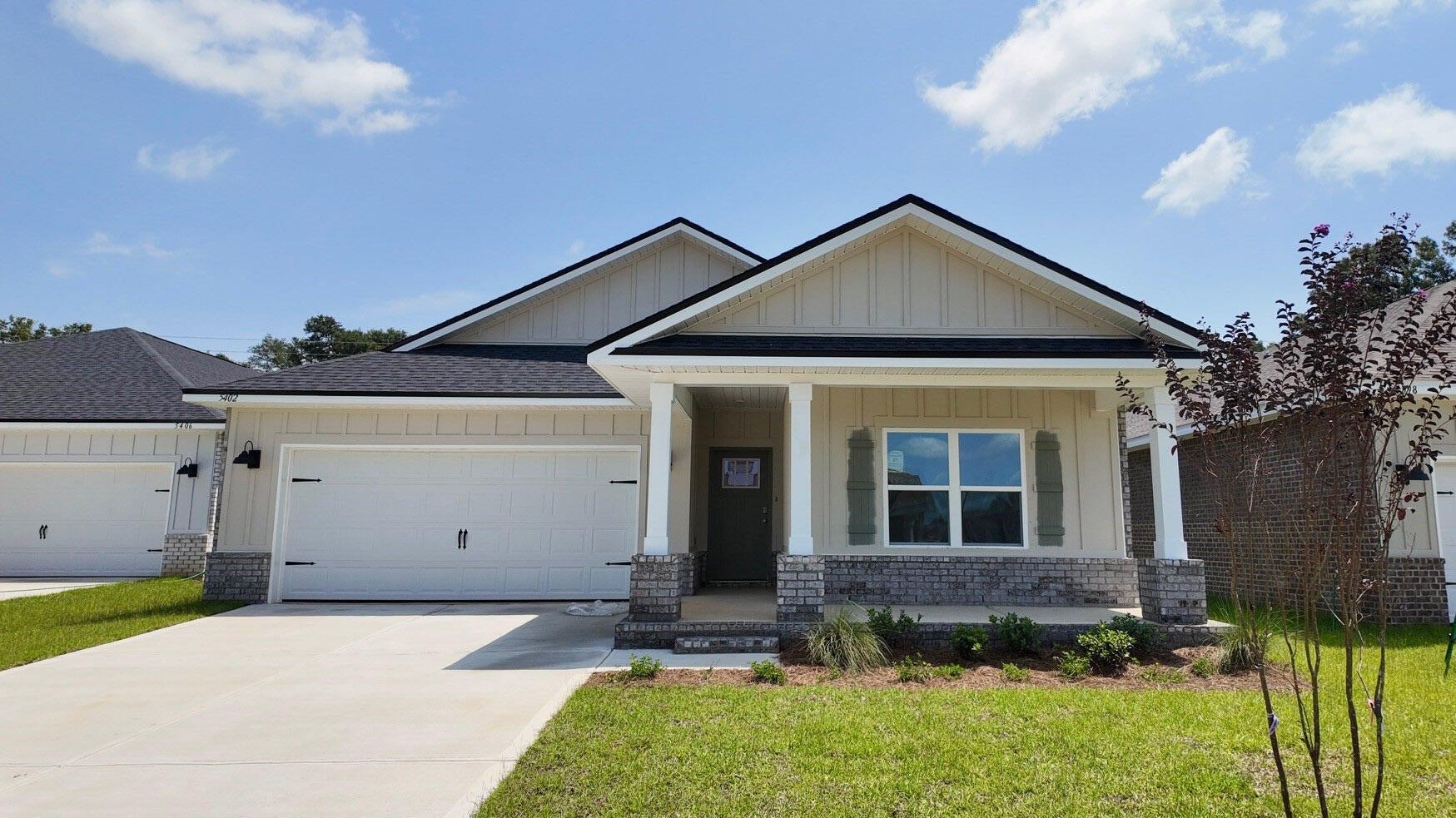 Blackwater Reserve NEW community featuring a beautiful community pool, Lazy River and Pickle Ball. The Creekside model is a spacious and desirable open concept floorplan, built-in lighting & fabulous layout for relaxed living, 5 bedrooms, 3 bathrooms, 2-car garage, & the 'Smart Home Connect 'System with a variety of convenient Smart Home devices you will love. Spacious Great Room & dining area is open to the kitchen & lots of windows for natural lighting. Well-designed open kitchen includes stainless steel appliances, a smooth-top range, built-in microwave, gorgeous quartz countertops, quiet dishwasher, corner pantry, island bar, eye-catching wood-look flooring, and plush carpet in the bedrooms. Hurricane door & window protection is included. Stylish curb appeal. ALL LISTING pictures, colors, features, and size may vary. Square footages are approximate.