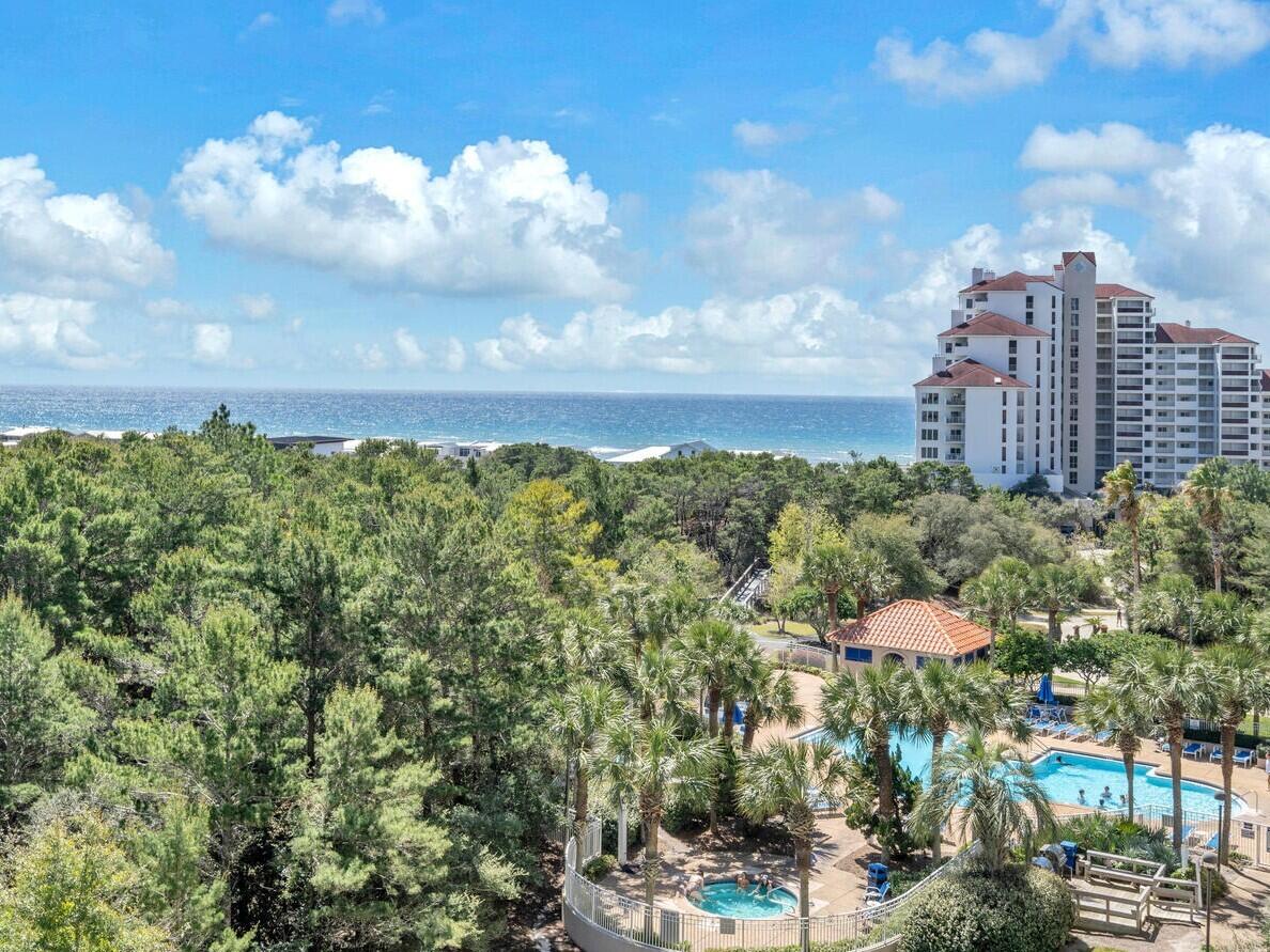 Coveted 3 bedroom lockout unit in Tops'l Resort's Summit building! 6th floor location provides magnificent views of the gulf and state park. 2 condos in 1 - One side is a 2 bed/2 bath and the lockout side is a large studio, beautiful bathroom and separate balcony. Recent upgrades in 2022 including paint, furniture, tile and vinyl plank flooring throughout and more. 2 large private balconies overlooking preserve, gulf and pool. Quick walk to the beach or use the Tops'l tram service. Tops'l Resort is one of South Walton's hidden treasures with 52 private, gated, gulf front acres. Resort amenities include 600 feet of private beach, multiple dining options, fitness center, tennis club with 12 world class rubico courts, sauna, steam room, yoga, Pilates classes and more.