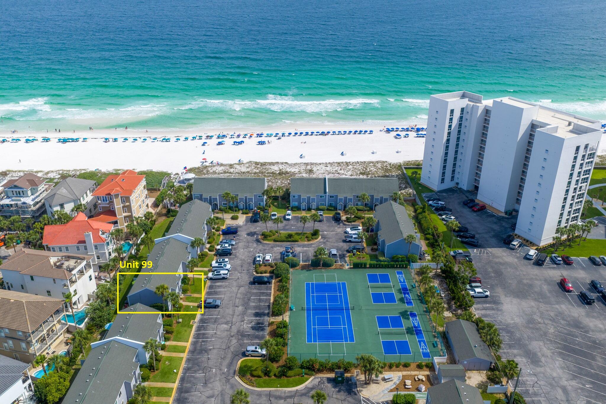 New Photos Coming Next Week!  50 Yards from the Beach from your back patio!!!! Great Investment property!  Southbay by the Gulf has 300 feet of private beach that is just steps away from this fully furnished/rental ready condo!! South Bay has TWO pools (both with kiddie pools) TWO tennis courts (with shuffleboard) and a fishing lake in the middle of the complex. South Bay is close to all of the attractions Destin has to offer-deep sea fishing, boating, waterparks, two large shopping malls, fine dining, and the association is pet friendly.