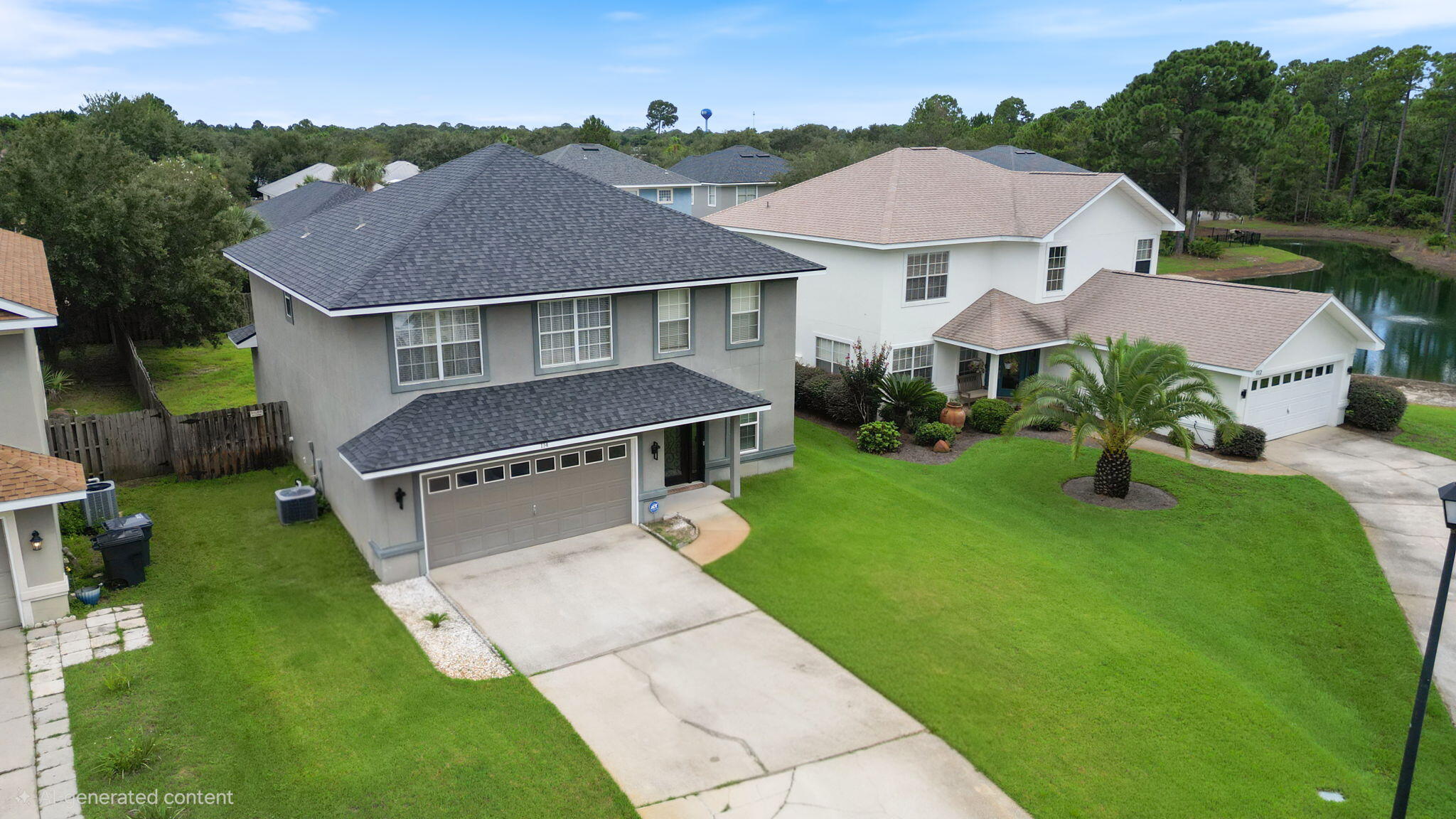 Welcome home to 114 Red Maple Court -- a beautifully updated 4-bedroom, 3-bath home tucked at the end of a quiet cul-de-sac in Santa Rosa Beach's sought-after Driftwood Estates. With 2,274 square feet of thoughtfully designed living space, this home offers vaulted ceilings, a cozy corner fireplace, and an open kitchen and dining area that's ideal for both everyday living and entertaining.  Recent updates make this one truly move-in ready: a newer roof, new water heater, freshly painted exterior, renovated bathrooms, new flooring throughout, hurricane impact windows downstairs, and updated kitchen countertops. A guest bedroom and full bath on the main level offer flexible space for a home office, private retreat, or visiting guests, while the upstairs primary suite features a garden tub, separate shower, dual vanities, and a spacious walk-in closet. Step through the French doors to a fully fenced backyard with mature fruit trees and a storage shed -- plenty of room to relax, garden, or play. Community amenities include a pool and playground, and the location puts you just minutes from Sandestin, Eglin Air Force Base, Hurlburt Field, and the sugar-white sand beaches of Scenic 30A.  Updated homes on a cul-de-sac lot in Driftwood Estates don't come around often. Reach out today to schedule your private showing. a pool, sidewalks, playground, and underground utilities. Conveniently located near Grand Boulevard, Sandestin, Sacred Heart Hospital, shopping, dining, entertainment, and the white sand beaches of the Emerald Coast, this move-in ready home offers exceptional value in Santa Rosa Beach.