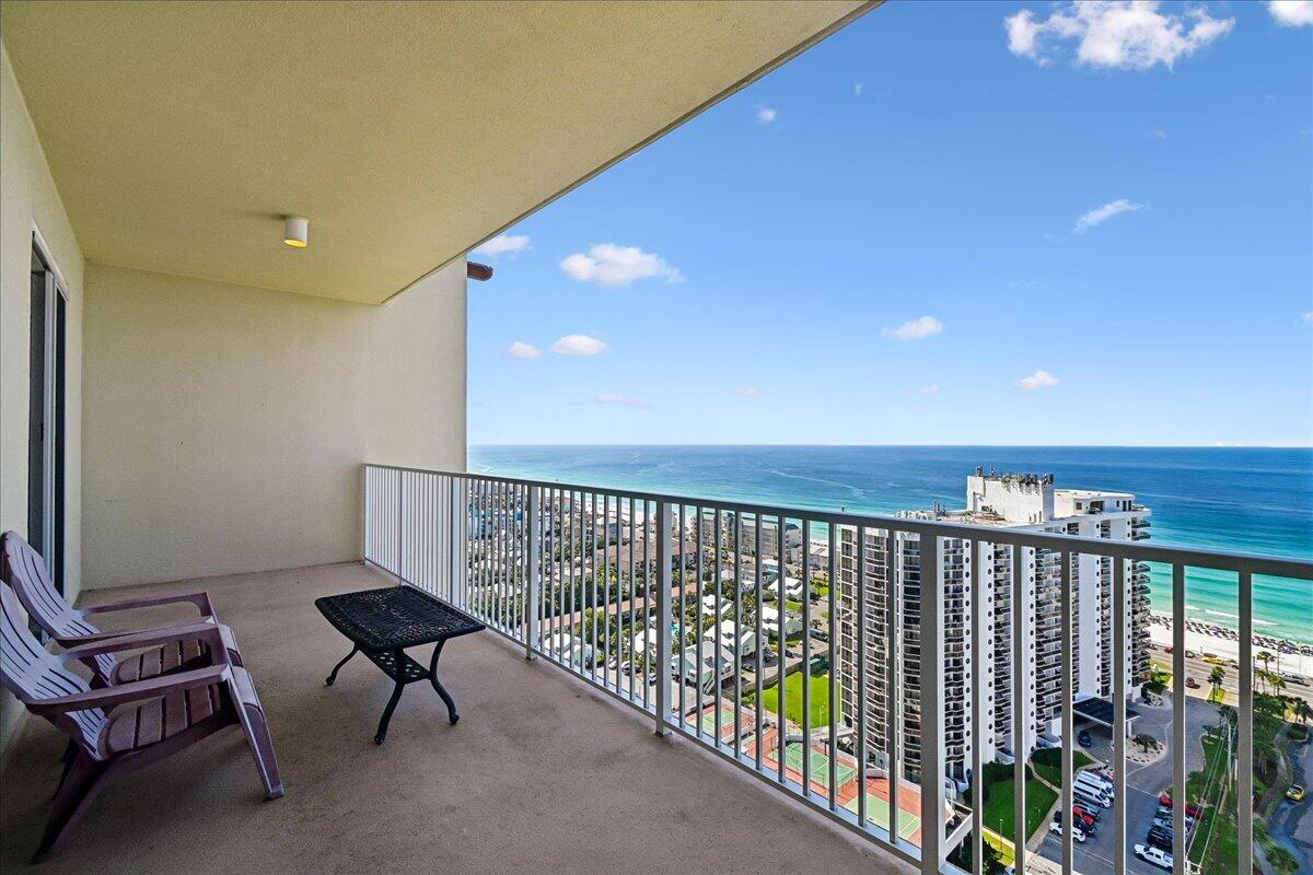 Spectacular Gulf and golf course views await from the 23rd floor of Ariel Dunes in the gated Seascape Resort. This beautifully maintained 2-bedroom, 2-bath condominium offers the perfect combination of breathtaking scenery, resort-style amenities, and an unbeatable Miramar Beach location. Floor-to-ceiling sliding glass doors fill the open living area with natural light while showcasing miles of emerald waters and sugar-white beaches. Step onto the spacious private balcony to enjoy morning coffee, coastal breezes, and unforgettable sunsets. The primary suite features direct balcony access and stunning Gulf views, creating a true coastal retreat. Inside, you'll find 9-foot ceilings, granite countertops, solid wood cabinetry, white appliances, no carpet, an in-unit washer and dryer, and a functional floor plan with private baths for both bedrooms. Whether used as a primary residence, second home, or vacation rental, this layout offers comfort and convenience for owners and guests alike.
Seascape Resort is one of the Emerald Coast's most popular destinations, offering approximately 2,000 feet of deeded beach access, an 18-hole golf course, tennis and pickleball courts, fitness facilities, multiple pools totaling nearly 12,000 square feet, onsite dining, and live entertainment. Enjoy Cabana Café, beachfront dining at Whale's Tail, and the nearby Seascape Towne Center featuring shopping, restaurants, and entertainment.
If you've been searching for a Gulf-view condo in Miramar Beach with incredible amenities, strong rental appeal, and panoramic views in every direction, this Ariel Dunes residence is one you won't want to miss.