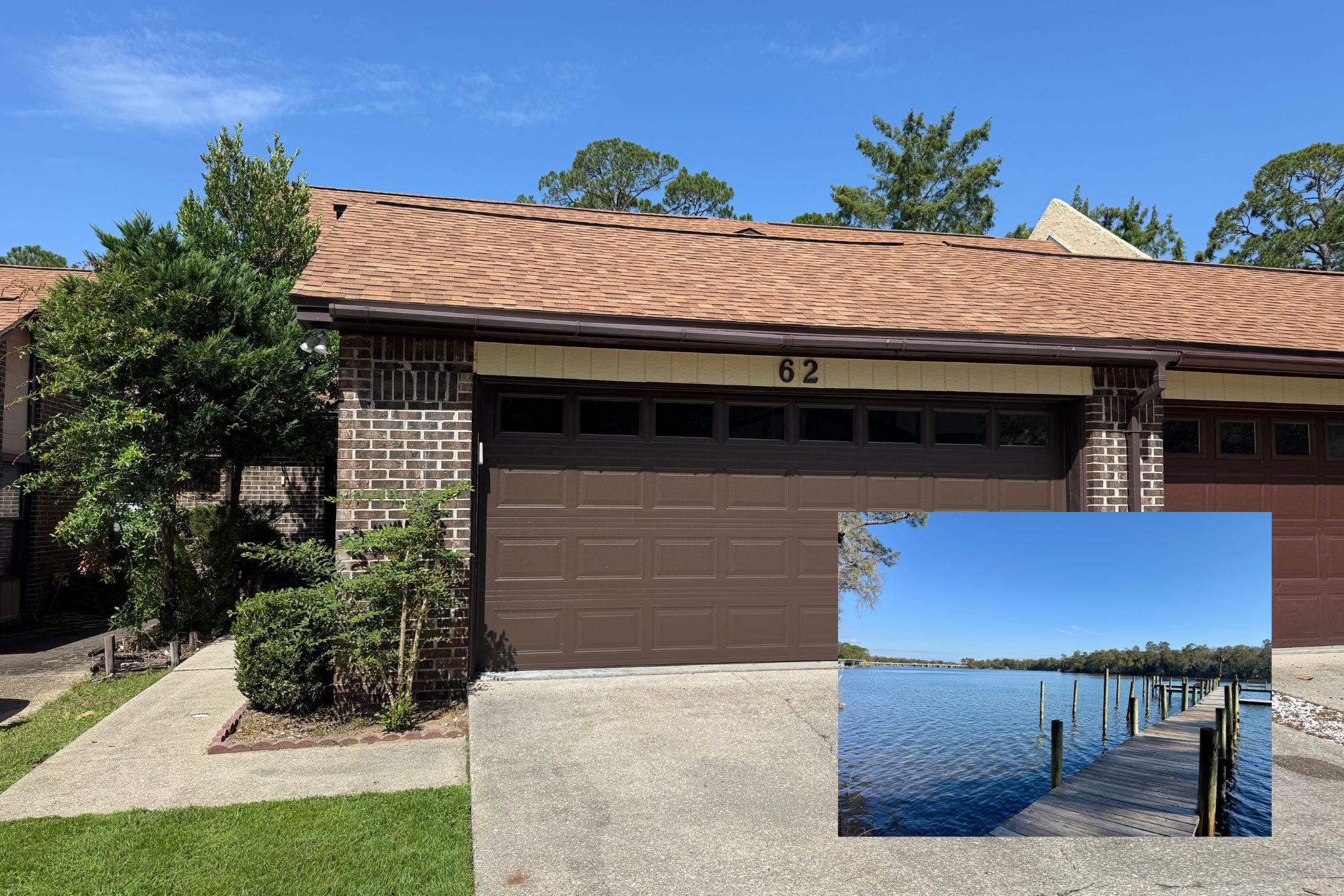 NEW ROOF on this 3-bedroom, 2-bath townhome that's ideally positioned across the street from the community dock on the bayou -bring your boat, SUP, or kayaks! Located in a well-established community, Hidden Cove residents enjoy a variety of amenities including a pool, clubhouse, fitness space, and boat dock (boat slips available). Conveniently situated approx. 2 miles to Eglin's East Gate for easy commuting. Vaulted ceilings in the living room and a wood-burning fireplace are the perfect backdrop for the spacious living area. There's also a versatile alcove under the stairs, offering flexible space ideal for a home office or reading nook. Notables: inside HVAC 2021, outside HVAC 2020, water heater 2020, 2-car garage door 2025, roof & skylights 2026! Schedule to see today!