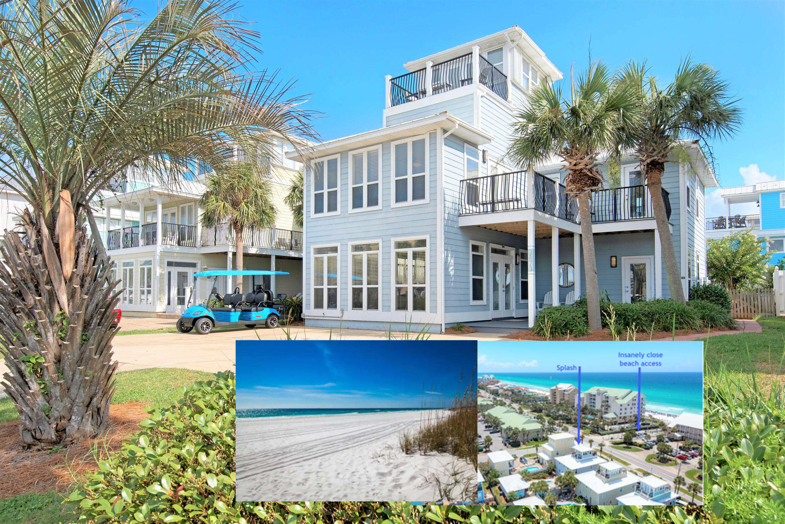 Short term rental powerhouse featuring ocean views from almost every room, 6 bedrooms including 4 king suites and 2 bunk rooms, separate pool house, private seasonally heated pool with grilling area and outdoor living space, and massive 16 person sleeping capacity to maximize revenue.

Designer furnishings, professional photography and full inventory to convey for immediate revenue generation.

Directly across the street from beach access ensures high occupancy. Includes a free six-seater golf cart and two paddleboards for added guest appeal.

Designed from the ground up to ensure easy, low cost maintenance and best possible yield.

Do an Internet search on Legacy Beach Homes of Destin, Florida to view real time calendars in order to determine availability for showings Seller is listing over $100 million worth of properties from their portfolio (35 large STRs in the Destin/Miramar/30A area with an average appraisal value of slightly over $3M each.).

The seller is only selling 10% of the portfolio. Seller will withdraw this and/or any other remaining listings once the first  $10 million (approximately)  in sales have been achieved.

Seller does not disclose property-level rental revenue data. Buyer to perform their own due diligence regarding income potential. However, the appraisal in the document section of this listing may include the appraiser's revenue projection.

Neither Airbnb nor VRBO offer a transfer option.  However, the seller will make all reasonable efforts to facilitate the transfer of reservations.

The Seller does not have to sell.  Property has been priced based on recent appraisal and reflects the seller's minimum acceptable price.

Most recent appraisal and inspections are included in the documents section of this listing