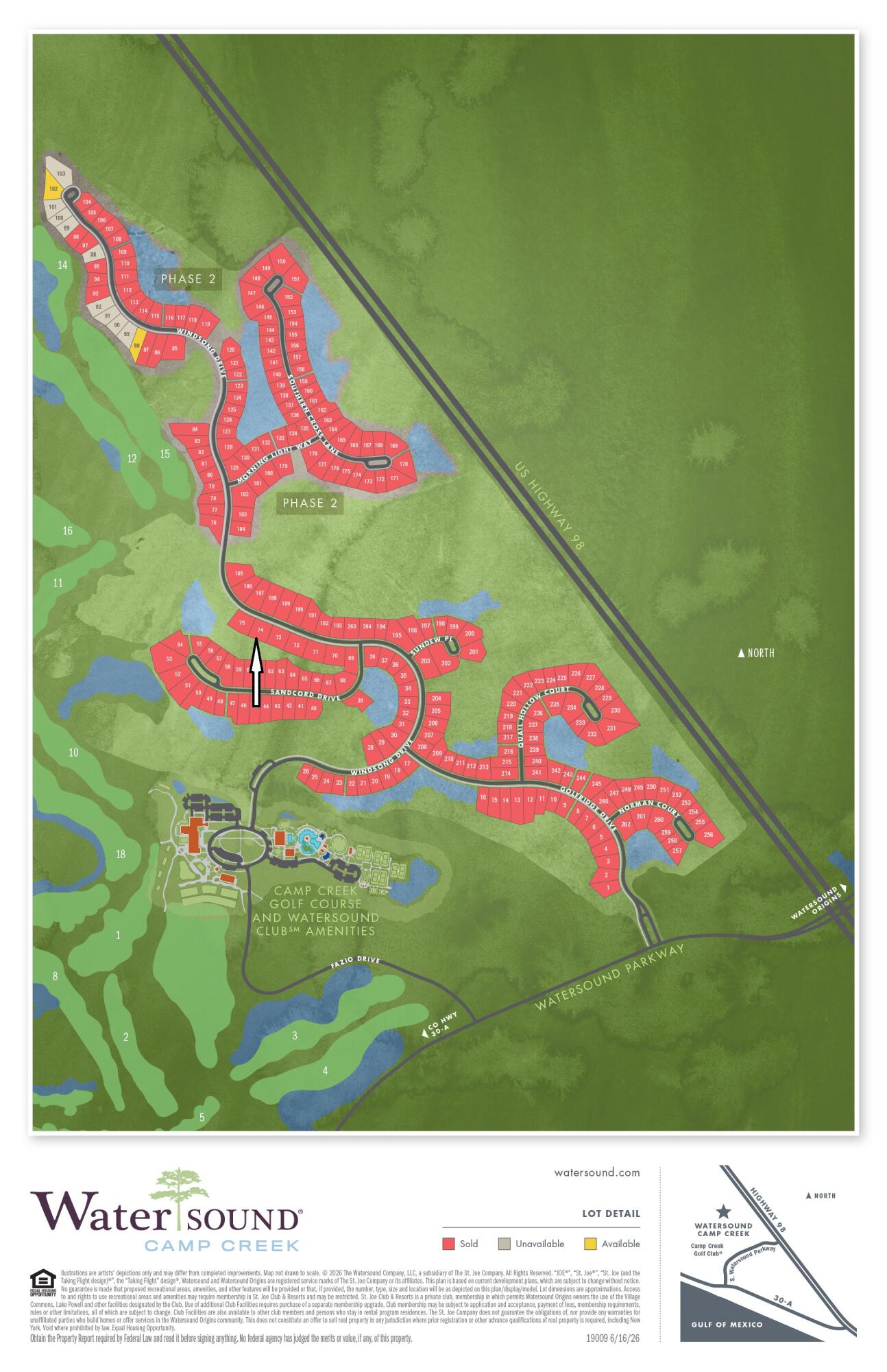 Watersound Camp Creek Ph 2A - Land