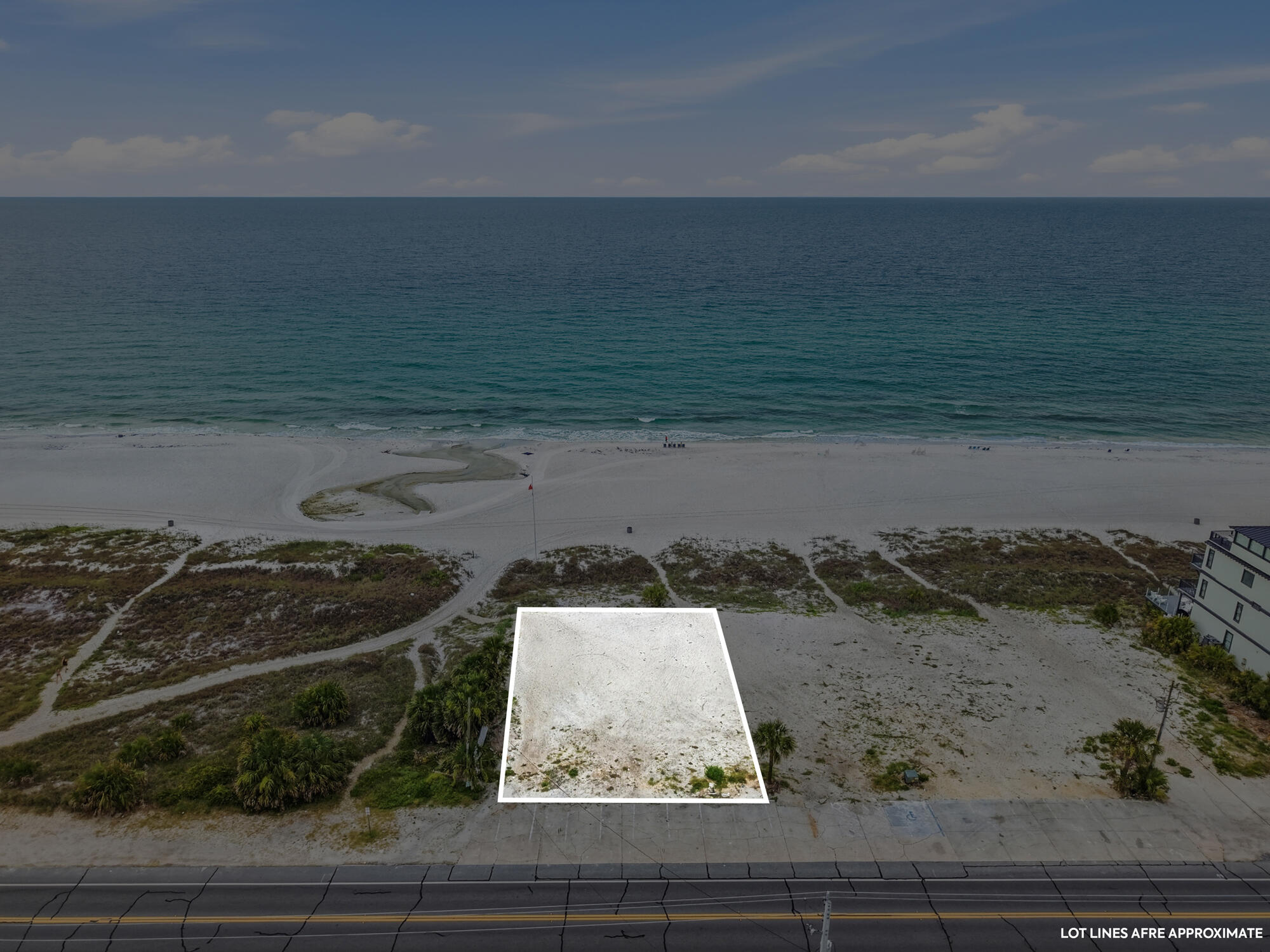 Looking for the perfect West End lot to build a New Beach House, you just found it. THIS LOT IS THE EAST END LOT, A 60' WIDE BY 233' DEEPT LOT, one of 4 recently cleared and platted for Single Family Gulf Front lots. This 60' wide lot will be sold with plans for a 4-story Beach House along with a DEP permit, ready to build your new home.   The property meets the new parking requirements to build for a 4 story, 6000 sq. ft. home. The Seller will provide a Survey, permits and plans, all of which is in the document section of the listing.  Additional information regarding a full set of plans with engineering, pricing from builders is as well available and will be supplied during the due diligence period of purchase contract