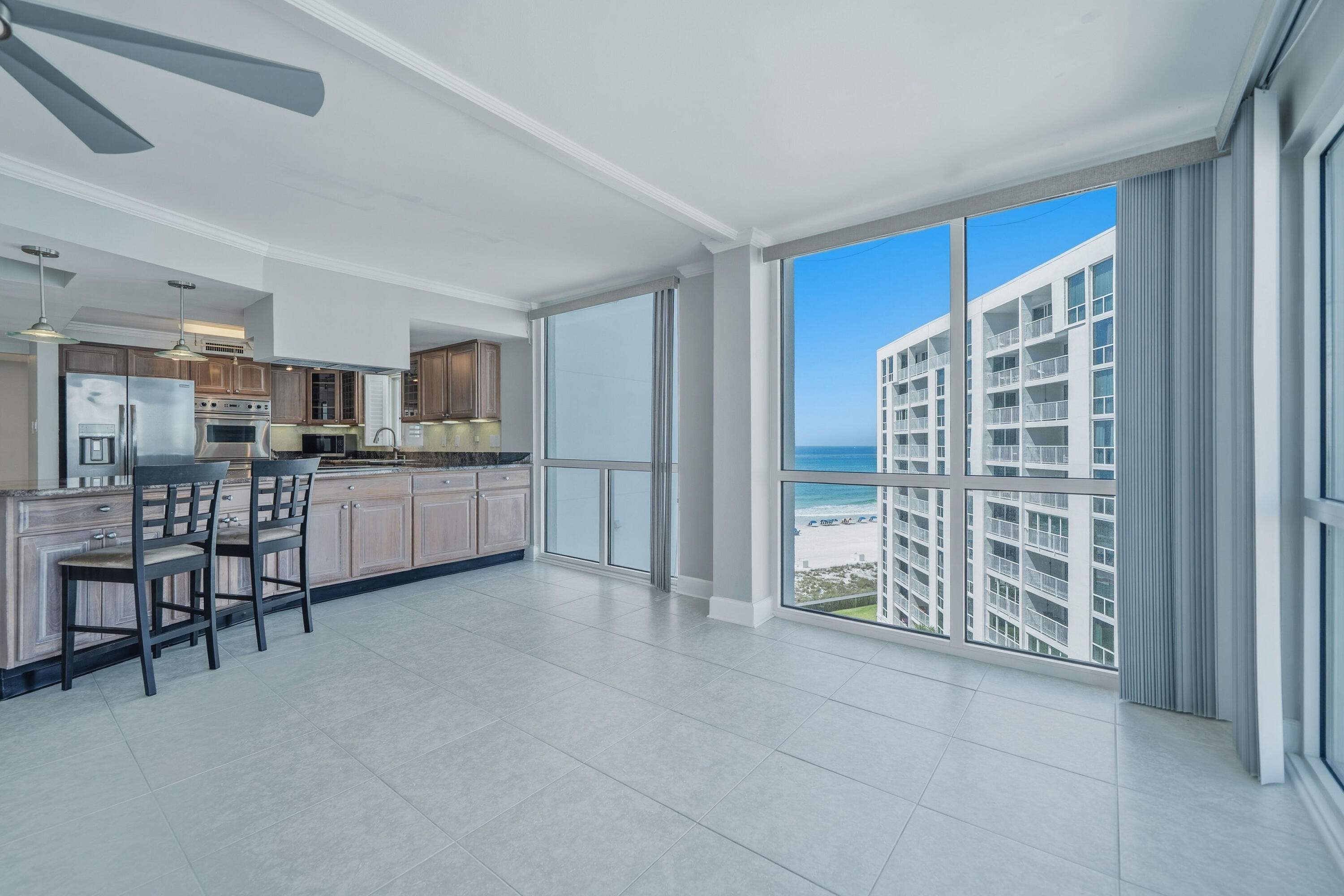 Experience the ultimate coastal lifestyle at Shoreline Towers in the heart of Destin. This spacious 3-bedroom, 2-bath Gulf-front condominium offers approximately 1,800 square feet of beachfront living with breathtaking Gulf views from the 12th floor. Located in the highly desirable Shoreline Towers community, residents enjoy private beach access and an impressive selection of resort-style amenities including a community pool, fitness center, tennis and pickleball courts, sauna/steam room, clubhouse, BBQ and picnic areas, gated security, and waterfront access.

Unit 1096 features an open-concept living and dining area filled with natural light and designed to showcase the stunning coastal scenery. The spacious primary suite includes Gulf views, a walk-in closet, and private bath, while the additional bedrooms offer comfortable accommodations for family and guests. Short-term rentals are allowed, making this an excellent opportunity for a primary residence, vacation getaway, or investment property.

Ideally located on Gulf Shore Drive, Shoreline Towers places you just minutes from Destin's renowned dining, shopping, entertainment, boating, and fishing, offering the perfect blend of convenience, relaxation, and Emerald Coast luxury.