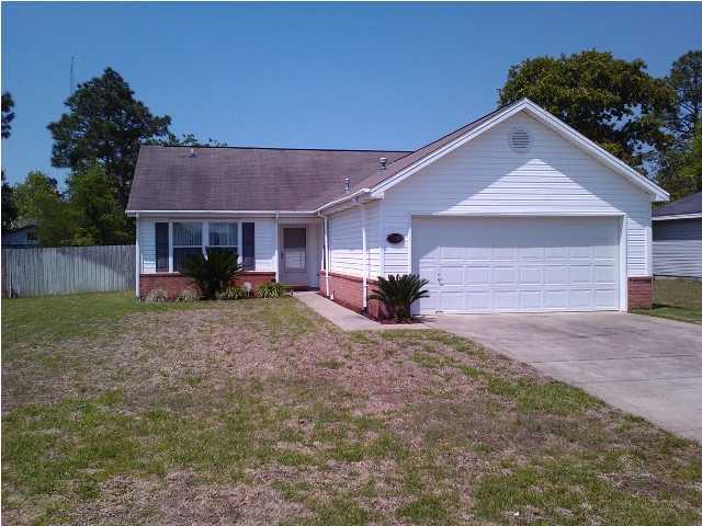 Cute home on a level lot in south Crestview. Split bedroom floor plan with eat-in kitchen, inside laundry, nice screened porch and two car garage. The back yard is privacy fenced and has a storage building for lawn equipment. Pet Restrictions Apply.