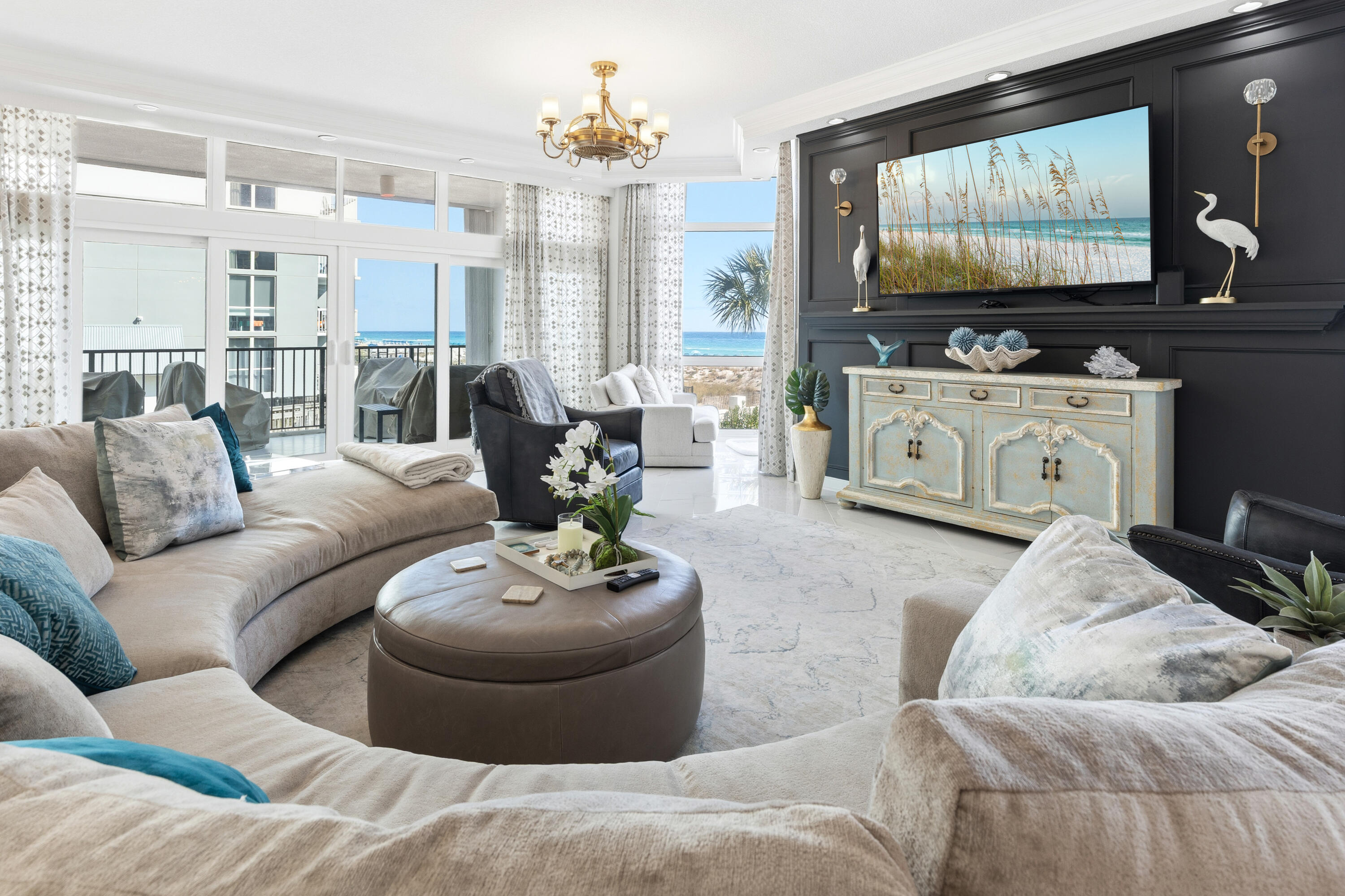 LUXURY ON THE BEACH! Experience Gulf-front living at Regency Towers Condominiums in Destin. This 3BR/4BA, 3,648 sq. ft. East Tower END UNIT residence is fully upgraded, elegantly furnished, and turnkey. Enjoy breathtaking Gulf views, a private deeded beach, assigned parking, 10x10 CC storage, an oversized deck, a pool, a full gym with saunas, a community room, & a recreation area. Only two condos per floor, full surveillance, on-site concierge, maintenance, and security offer resort-style living with privacy. The condo has complete water leak system in place and filtered water throughout. Daily trash pickup. All of the beautiful furnishings stay.  This condo is ready for its new owner. Bring your clothes.  Regency Towers delivers the ultimate beachfront lifestyle -- like living at the Four Seasons,