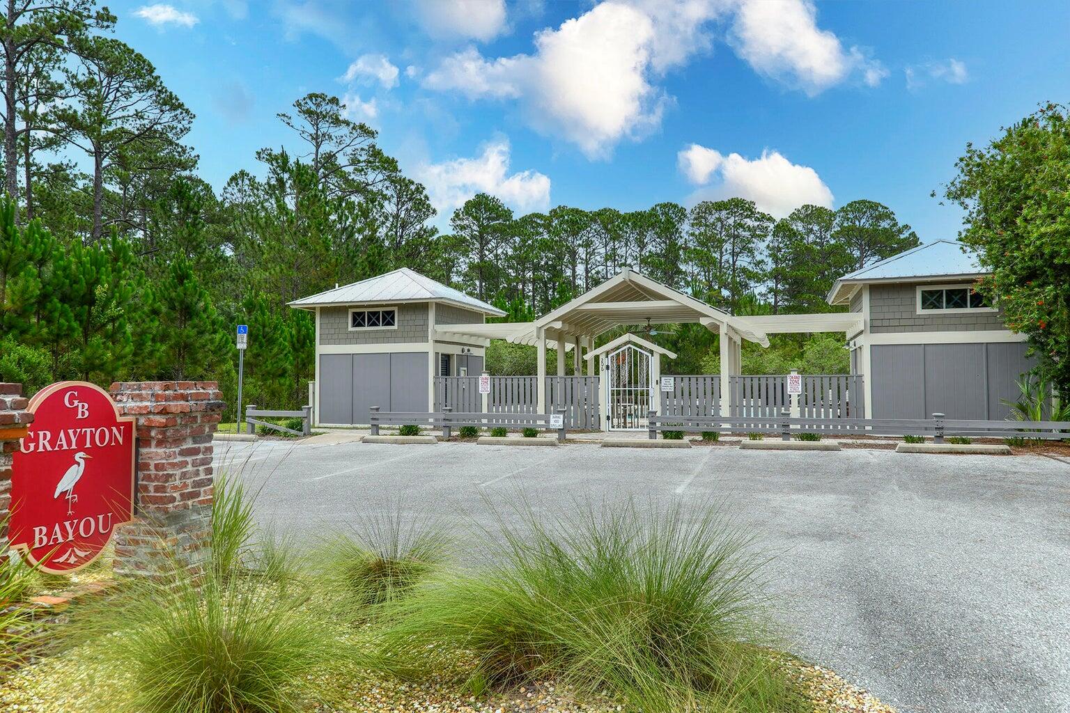 This Grayton Bayou homesite sits across from HOA land that will never be developed providing quiet living in Point Washington. The community boasts a pool and a park on the bay. No short term rentals. Plans and survey available. 50' X 150'.