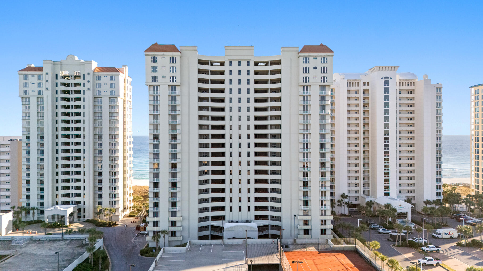 Experience the ultimate in Gulf-front living with this 18th floor Penthouse unit at Beach Colony Resort on Navarre Beach! Enjoy all the fantastic amenities Beach Colony has to offer - including the largest pool on Navarre Beach, private beach access, BBQ grills, exercise room, tennis and pickleball courts, and an assigned covered parking space to protect your car from the elements. This 2 bedroom, 2 full bathroom unit features sweeping views of the Gulf from all of the main living space, including the expansive private balcony that is truly an extension of your living area - with ample room for lounging and al fresco dining. The primary suite is just off of the living area and includes access to the private balcony, an oversized closet, and a spa-like ensuite with jetted tub, separate shower, and double vanity. This Unit is also being sold fully furnished, so it's turn key and ready for you to make your next Emerald Coast home or investment!