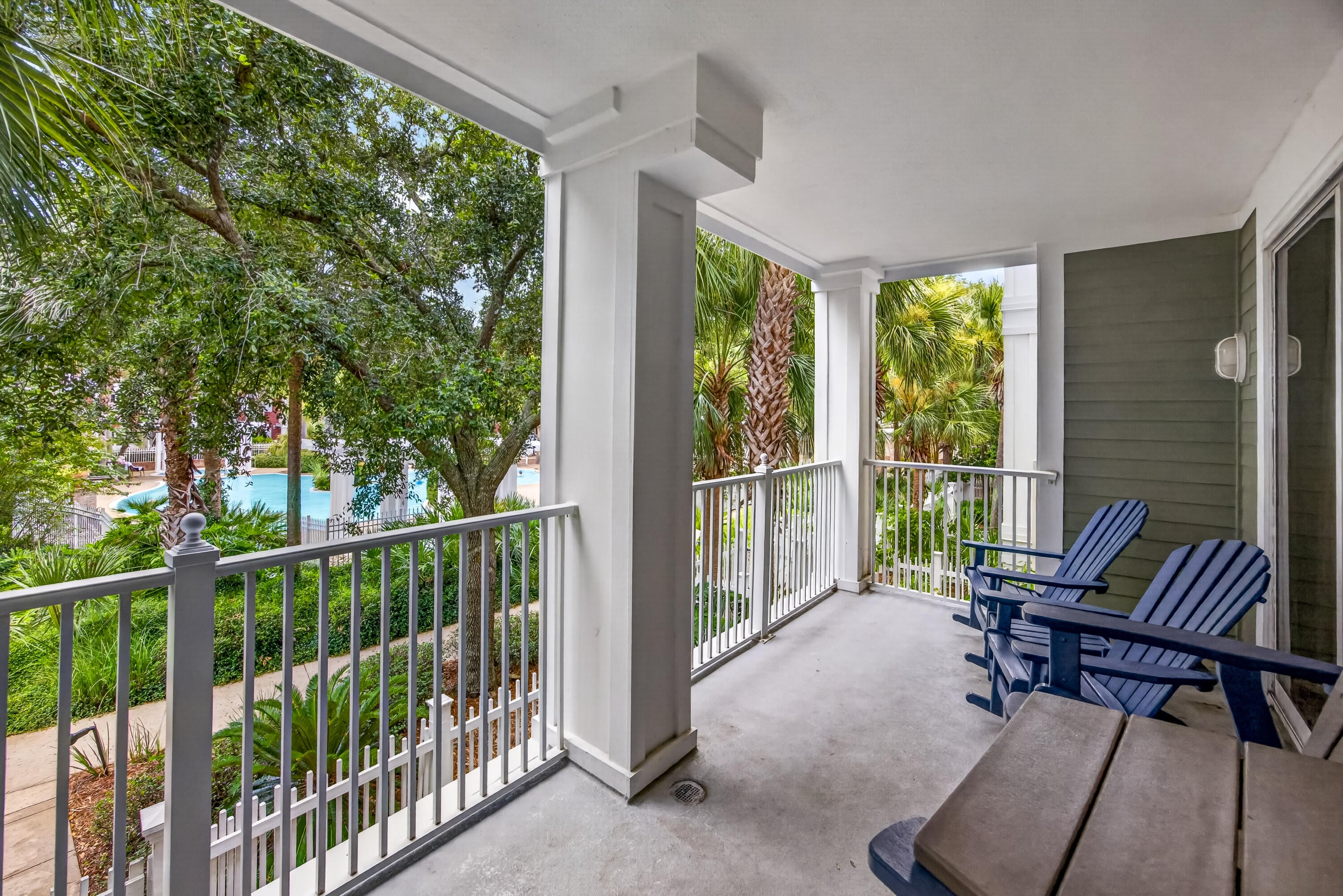 Enjoy relaxing views of the resort-style amenity terrace and beautifully landscaped gardens from the covered balcony of this inviting 4th-floor condo. Offering 2 bedrooms and 2 full baths, the versatile lock-off floor plan provides exceptional flexibility for both personal use and investment. Rent the residence as a studio, a one-bedroom with one bath, or as a spacious two-bedroom retreat to maximize rental potential.

Designed for effortless coastal living, the interior features durable porcelain plank tile flooring throughout, garden views from both the studio and one-bedroom sides, and a covered balcony off the one-bedroom side for enjoying the peaceful surroundings. The comfortable main living area includes a sleeper sofa, while the full kitchen is equipped with stainless steel appliances, making it easy to prepare meals after a day at the beach or exploring the resort. Whether you're searching for a vacation getaway, an income-producing property, or the perfect combination of both, this condo is ready to enjoy.
Ideally located in the heart of The Village of Baytowne Wharf, you're just steps from waterfront dining, boutique shopping, live entertainment, nightlife, seasonal festivals, and family-friendly attractions. Pilot House owners enjoy exclusive access to the resort-style amenity terrace featuring a swimming pool, kiddie pool, hot tub, and barbecue grilling area. Owners and their guests also have private access to the Founders Club, an inviting gathering space complete with a full kitchen, comfortable seating, a big-screen TV, pool table, and a balcony overlooking the vibrant events plaza.