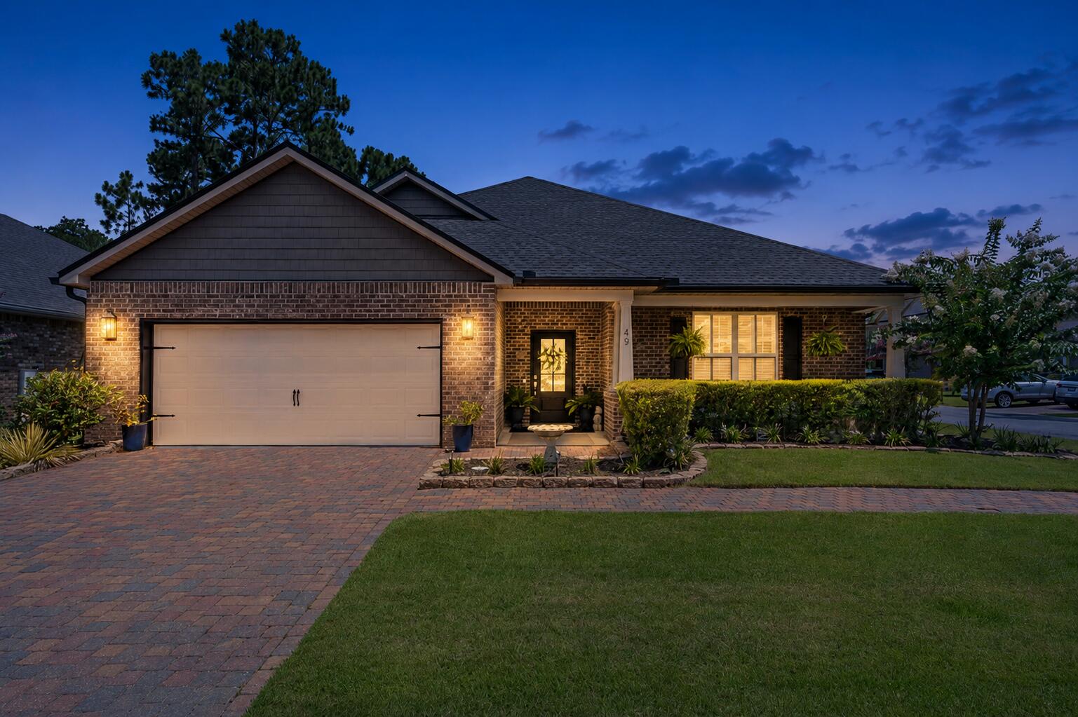 Welcome to this beautifully maintained 4-bedroom, 3-bath brick home built by Darrell Miller Construction offering 2,220 square feet of comfortable living in the well-established Harstvedt Plantation community. Inside, you'll find attractive wood-plank tile flooring, modern light fixtures, and a thoughtfully designed layout that blends style and functionality. The kitchen features granite countertops, stainless steel appliances, and a beautiful tile backsplash, creating the perfect space for both everyday living and entertaining. The spacious primary suite offers a relaxing retreat with a walk-in closet and an en-suite bath complete with double vanities. A new roof installed in 2024 provides added peace of mind and long-term value. Step outside to enjoy the screened-in back patio overlooking the fully fenced backyard, complete with an additional deck that's ideal for grilling, entertaining guests, or simply unwinding outdoors. Located in the well-established Harstvedt Plantation community, this home offers a low HOA fee and is situated in the desirable X flood zone, meaning flood insurance is not required. Enjoy being within walking distance of the bay and just minutes from Pilcher Park and the Cessna Landing boat ramps, providing easy access to boating, fishing, and waterfront recreation. You'll also love the convenience of being close to the shopping, dining, entertainment, and the sugar-white beaches of 30A and South Walton.