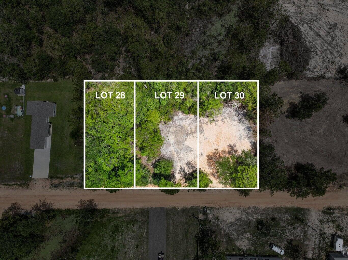 Three adjoining lots (Lots 28, 29, 30) available together, totaling 0.69acres in a peaceful wooded setting as one of the last large available lots to build your dream home, or investment property.
lots 29 buildable with a completed percolation test and fill dirt added - may need more added - buyer to verify. partially cleared with space for driveway. 
lot 28- wooded with serene stream, partially buildable with additional fill dirt to elevate property
convenient access to highway and restaurants