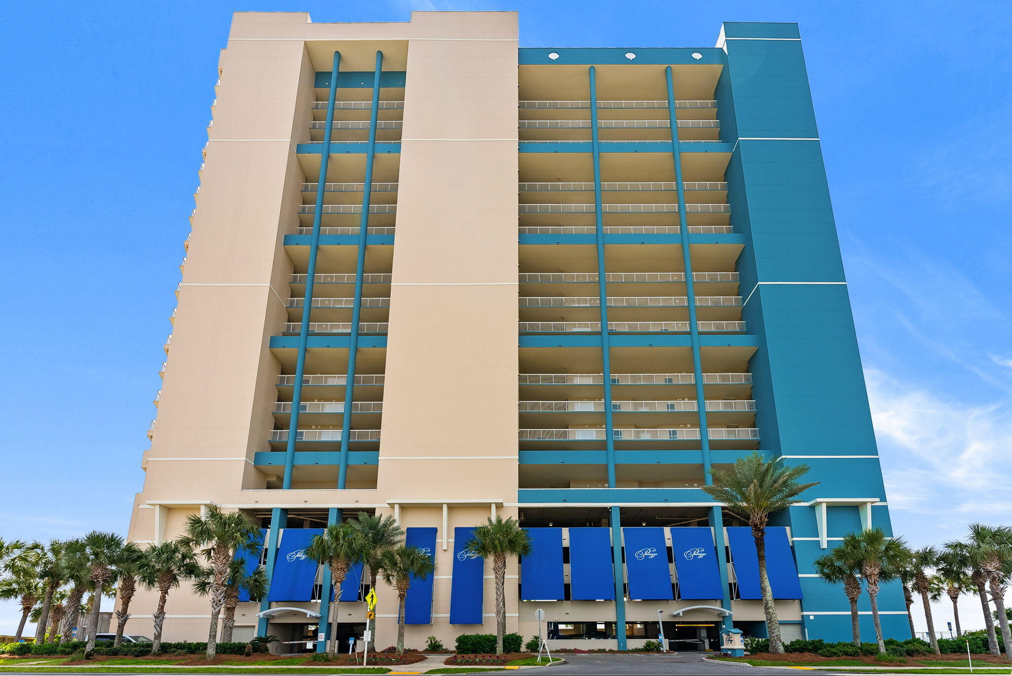 Under Contract with 72 Hour Kick Out Clause.  Welcome to Palazzo 306.  This 2 bed/2 bath condo boasts a bunk room, 2 Climate-Controlled storage units, and comes fully furnished.  Its Living Area flows seamlessly onto the expansive balcony with breathtaking Gulf views. The Kitchen is equipped with stainless steel appliances, granite counter, and bar seating for 4.  The spacious primary suite offers private balcony access, stunning Gulf views, a walk-in closet, and an ensuite bath complete with a jetted tub and separate full-sized shower.  The Second bedroom accommodates both family and guests.  Large enough for both bunk beds and built-in cabinets, the Bunk Room also contains a closeted full-sized washer and dryer.  The oversized second Bathroom contains a pedestal sink and tub/shower.  The quality tile upgrade, motorized blinds, and poly balcony furniture all add to your value.

The Palazzo, built in 2008, offers resort style amenities including a state-of-the-art fitness center, under building parking, heated pool, hot tub, grilling and picnic areas, coded garage access with on-site building security, and owner pet walking area. Major building updates completed within the past 4 years include--with no special assessments--full exterior painting, new deck with beach access, pool and lobby area retiling, balcony resurfacing, new backup generator, and parking garage fire suppression replacement. The 2026 HOA fees have not risen in 3 years.