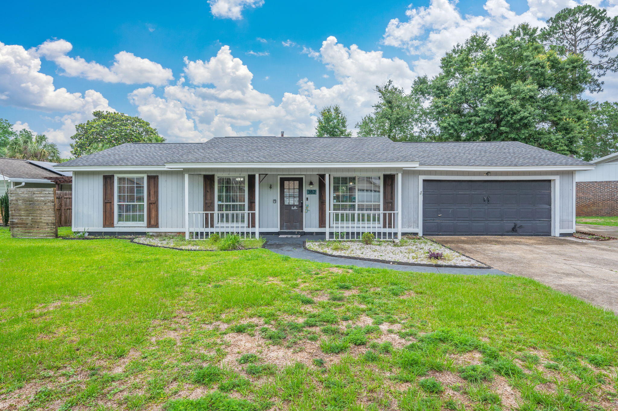 Welcome to 382 Echo Circle in Fort Walton Beach. This 3 bedroom, 2 bathroom home offers a functional layout with a spacious kitchen, dedicated dining area, and comfortable living room featuring a fireplace.

The kitchen provides plenty of workspace and storage, while the main living areas offer flexibility for both everyday living and entertaining. As an added bonus, the solar panels are fully paid off, helping offset monthly energy costs.

Located in the established Northgate Estates community, this home is conveniently situated near shopping, dining, schools, parks, military bases, and the Emerald Coast's beautiful beaches. During the holiday season, the neighborhood is known for its festive light displays.

Being sold as-is, this home offers a great opportunity to personalize the space and make it your own in an established Fort Walton Beach neighborhood.

Buyer is responsible for personally verifying details about this property. All information contained on the listing is believed to be accurate, yet not guaranteed.