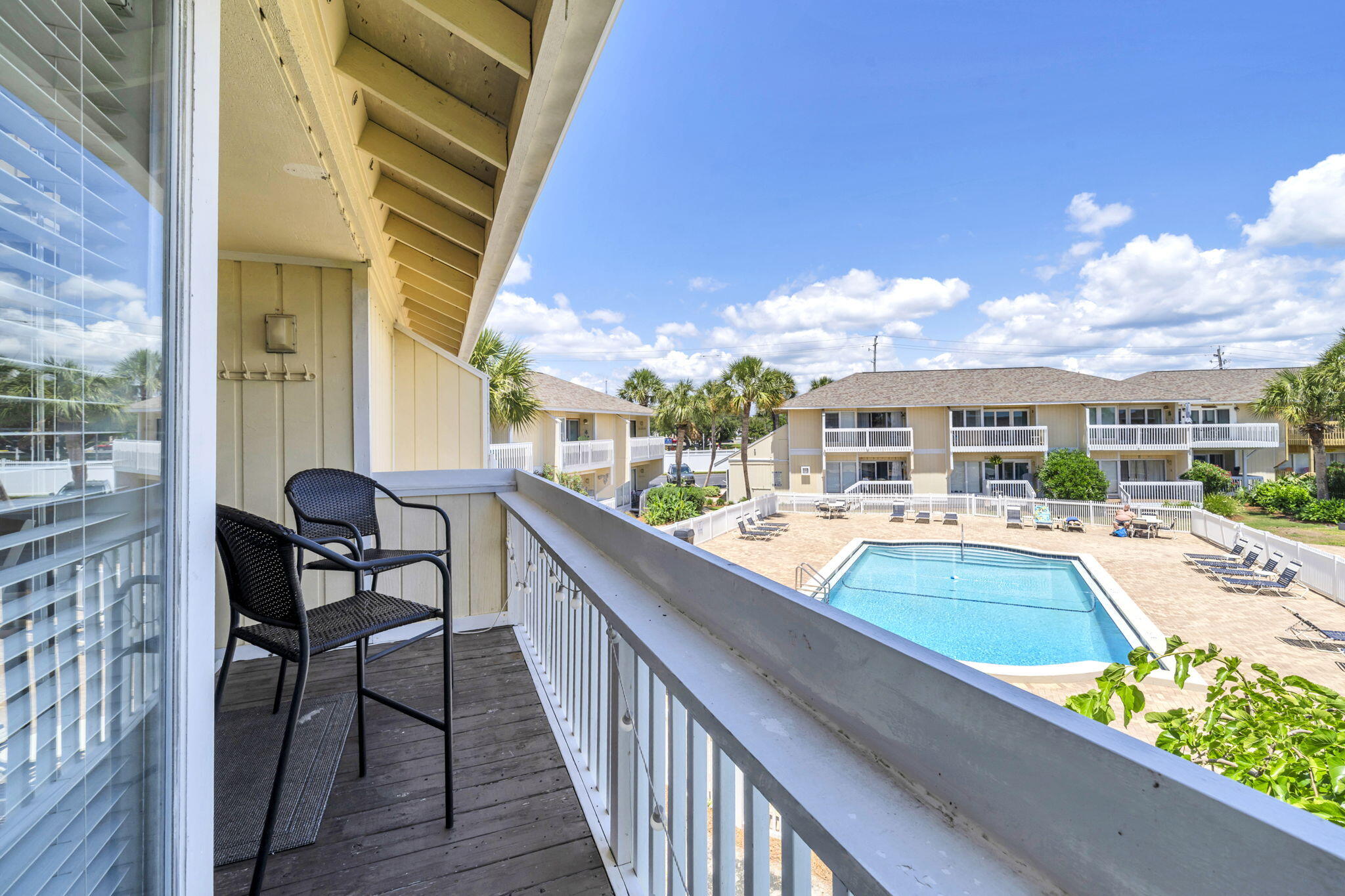 Direct beach access, a balcony pool view, and golf course views define Unit 2014 at Sandpiper Cove. Located on the second floor at 775 Gulf Shore Drive in Destin, this 1 bedroom, 1 bath condo offers direct access to 1,100 feet of private beachfront along Destin's white sandy beaches. Inside, the unit feels light and airy, with an updated remodeled kitchen and a brand-new ceiling. The bathroom includes a garden tub shower combo, adding a practical feature for time spent at the beach or relaxing after enjoying the community amenities. From the balcony, you can see the community pool just below, giving the unit a convenient view of the pool area without leaving your own space.
Sandpiper Cove is a gated resort community with 5 swimming pools, 3 hot tubs, 6 tennis courts, a private marina, a par 3 executive 9-hole golf course, and 2 established on-site restaurants. These amenities give buyers access to beach, recreation, dining, boating, pool time, and golf options within the community.
Unit 2014 combines a second-floor setting, updated interior features, balcony pool view, golf course views, and one of Destin's established beachfront resort communities. Whether used as a personal retreat or low-maintenance beach property, this condo offers a practical way to enjoy the Destin lifestyle Sandpiper Cove is known for. Buyer to verify all dimensions.