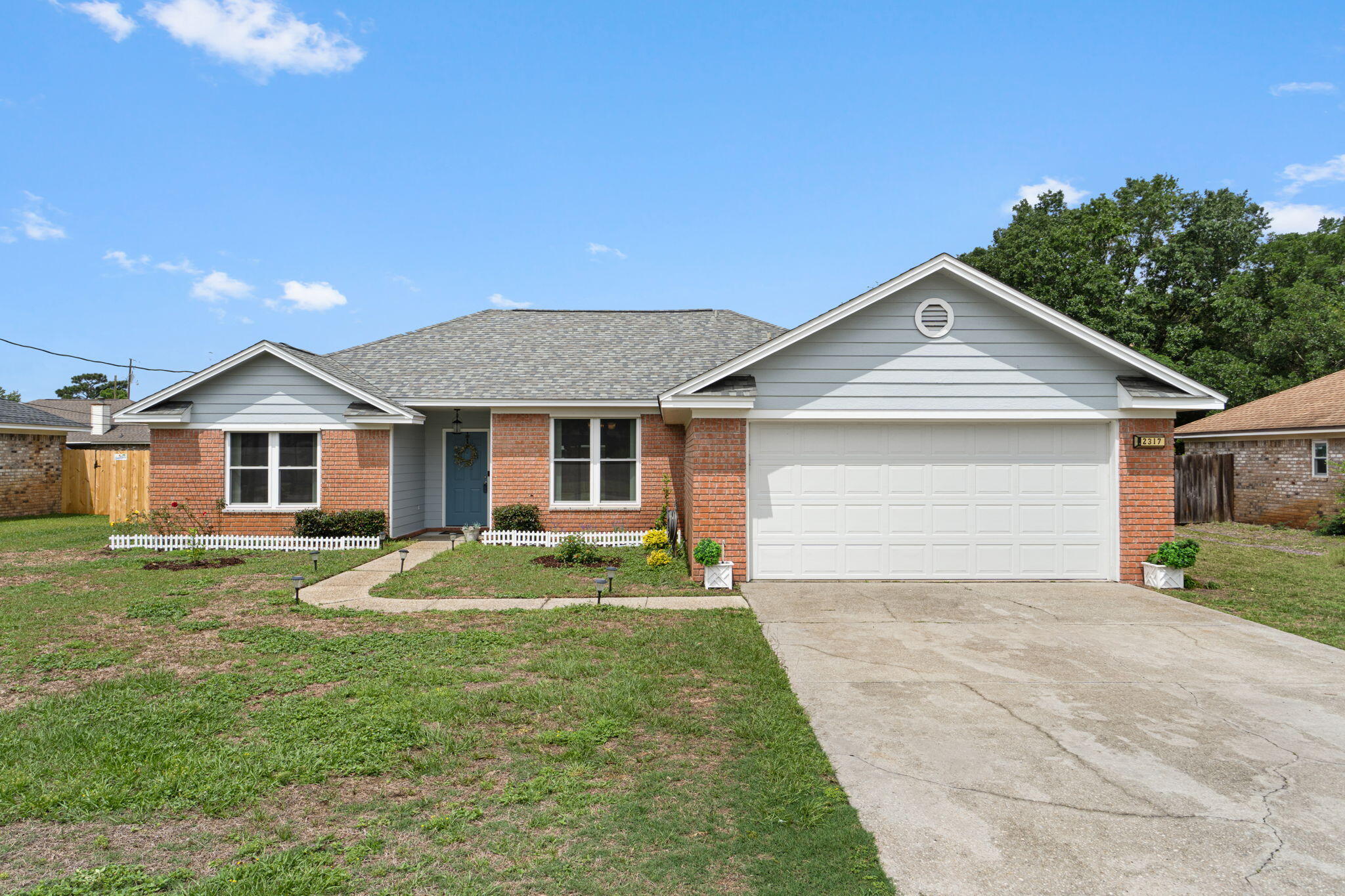 Charming East Navarre Home with Major Updates Throughout

Welcome to this beautifully maintained 3-bedroom, 2-bath home ideally located in sought-after East Navarre, just a short drive to the sugar-white beaches of the Gulf and conveniently situated only 8 miles from Hurlburt Field AFB.

The original owner has thoughtfully updated all the major components for peace of mind, including a new roof (2023), HVAC and water heater (2020), garage door (2025), windows (2026), refrigerator (2026), and stove (2026).

Inside, the home offers a spacious family room filled with natural light and featuring new patio doors leading to the large screened porch and fully fenced backyard--perfect for enjoying relaxing Florida evenings. Fresh interior paint throughout, including the kitchen cabinetry, gives the home a clean and modern feel, while new carpet in the guest bedrooms and wood-look laminate flooring in the primary suite add warmth and comfort.

The kitchen offers abundant cabinet space, a large center island, and a breakfast nook ideal for busy mornings or casual dining.

Located on desirable Mary Anne Circle, a quiet loop road with no pass-through traffic, residents enjoy sidewalks, underground utilities, and a welcoming neighborhood atmosphere.

This charming and affordable home is truly move-in ready--schedule your private showing today!