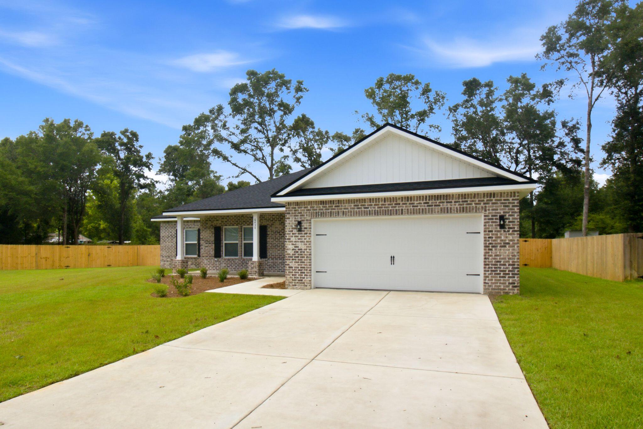 Discover this spacious brand new 4-bedroom, 2-bath home in Crestview, FL, featuring a large kitchen with a central island ideal for meal prep and casual dining. The home opens to a covered patio that extends living space outdoors, while a fenced yard and large backyard provide privacy and room for outdoor activities. Thoughtfully designed for everyday living, this property offers functional indoor spaces and a generous outdoor area in a convenient Crestview location. Conveniently located and move-in ready, this house is a perfect place to call home. Don't miss your chance to see it! Schedule a showing today. Call 850-729-0399 View rental requirements or apply at www.RentwithBSR.com

No smoking or vaping. A small dog may be allowed with some restrictions and a $400 non-refundable pet fee. FEES: $50 per adult 18+ application fee, Landlord Liability Policy (if proof of Renter's coverage is not provided) $15 mo, Pest Assurance pest control policy $20 mo.