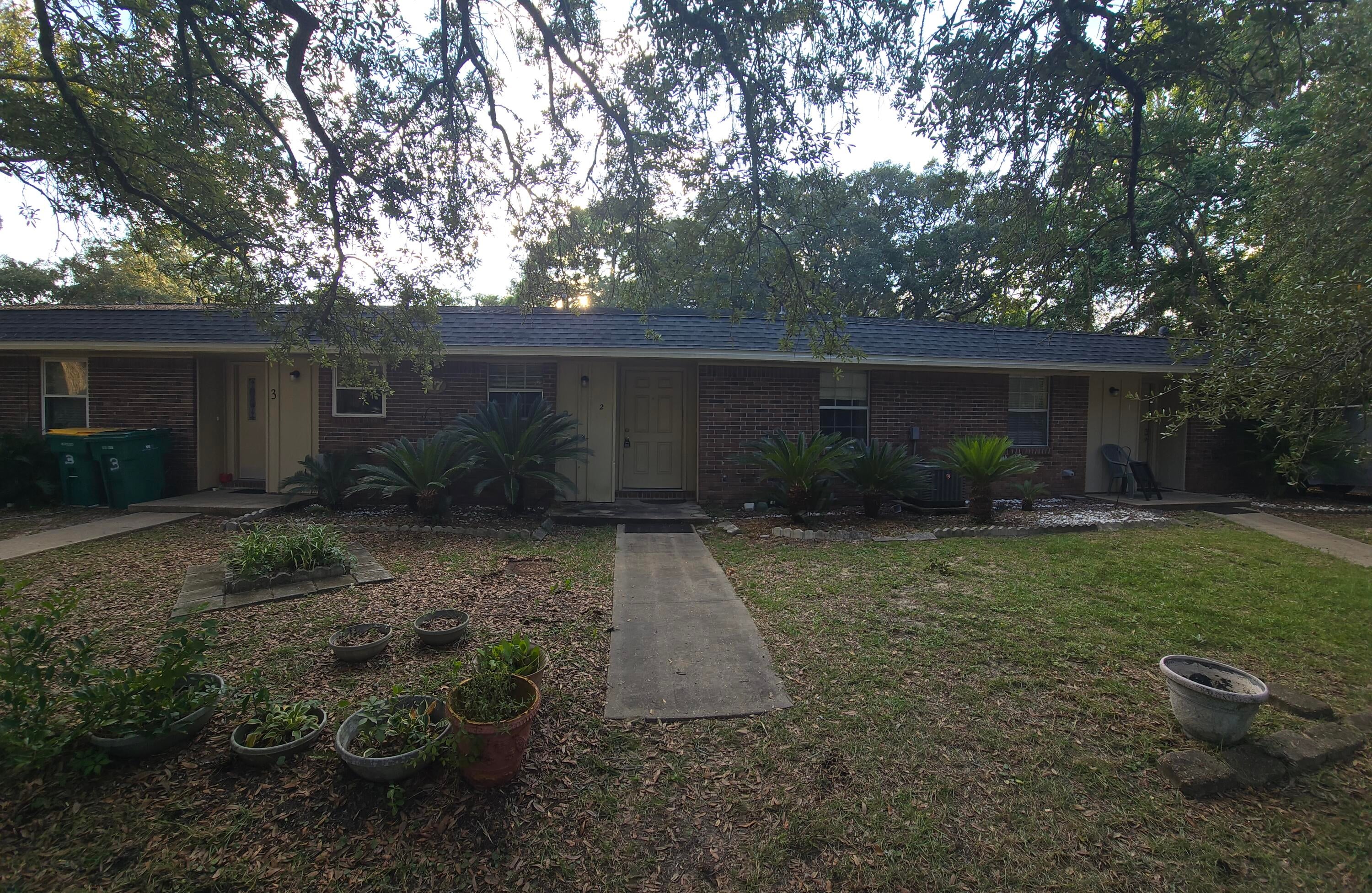 Welcome Home: NEWLY REMODELED Spacious 2 bedroom and 1 full bath apartment. Conveniently locaatrd in Shalimar. Brand new kitchen cabinets, countertops stove, microwave, dishwasher and plumbing fixtures. Beautiful new tile walk in shower with glass doors and new vanity. in bath.New easy care luxury vinyl plank flooring throughout the unit to include the bath, kitchen, Livingroom and bedrooms. New HVAC unit. Washer and dryer connections between the 2 bedrooms. The apartment is situated in a serene setting with plentiful Oak trees providing ample shade, privacy and a touch of southern charm.  Large shared back yard. Quarterly Pest Control included. the unit is unfurnished. Call to make an appointment to view. Please use office phone number when calling for an appointment or more info
