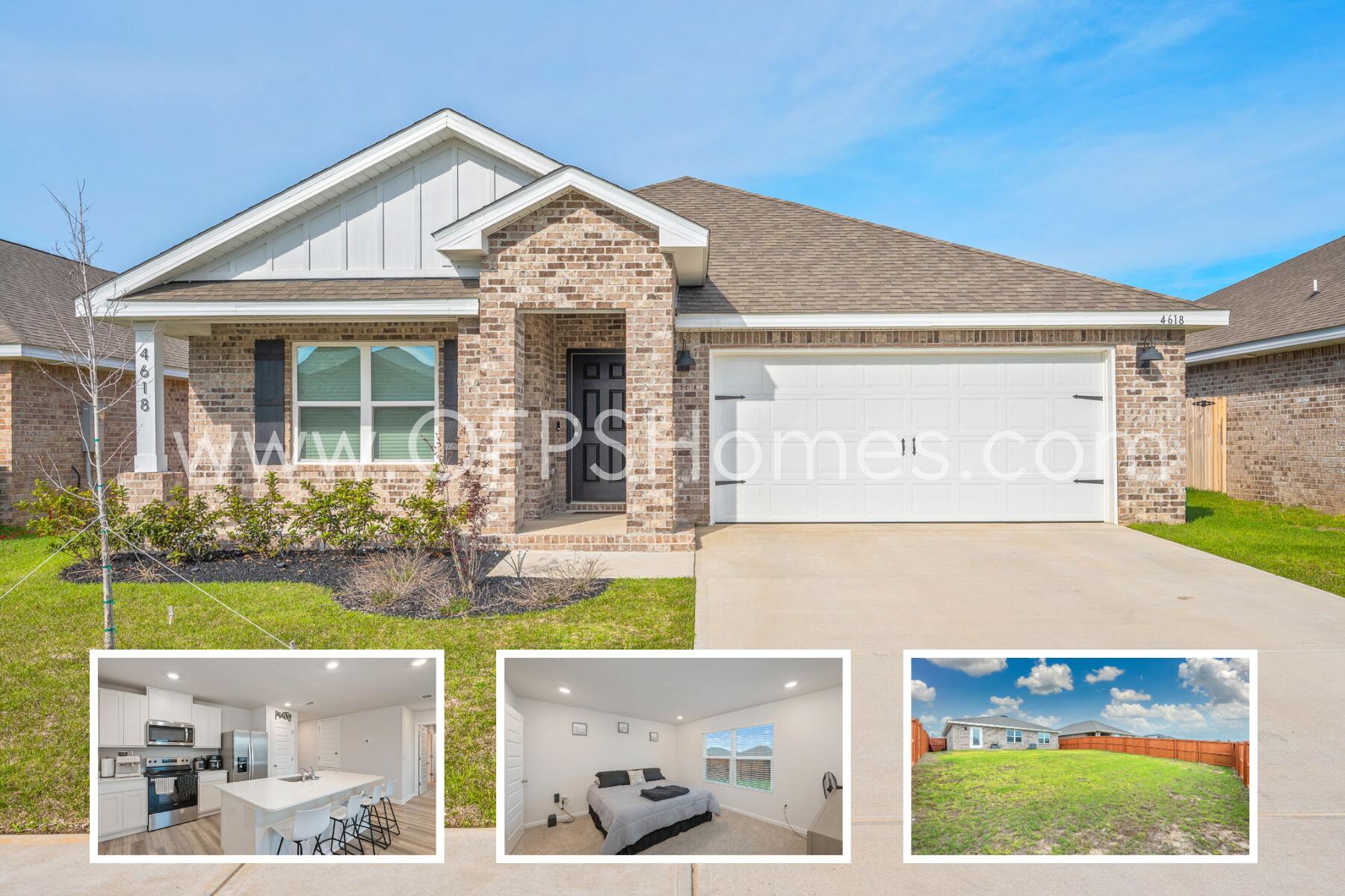AVAILABLE OCTOBER! Enjoy community amenities including a pool, cabana, sidewalks, and underground utilities in this beautifully designed 4BR/2BA home in South Crestview. The popular Freeport floorplan offers open-concept living perfect for entertaining, plus a covered patio for relaxing outdoors. The kitchen features quartz countertops, large island bar, pantry, stainless appliances, smooth-top range, and built-in microwave. Spacious primary suite includes a walk-in closet and oversized shower. Wood-look flooring throughout main areas with plush carpet in bedrooms. AS IS Washer/dryer included. Convenient to beaches, golf, Ft. Walton, and Destin. NO smoking. 600 minimum FICO credit score required in addition to meeting rental criteria. Pets allowed upon approval with a non-refundable pet fee.