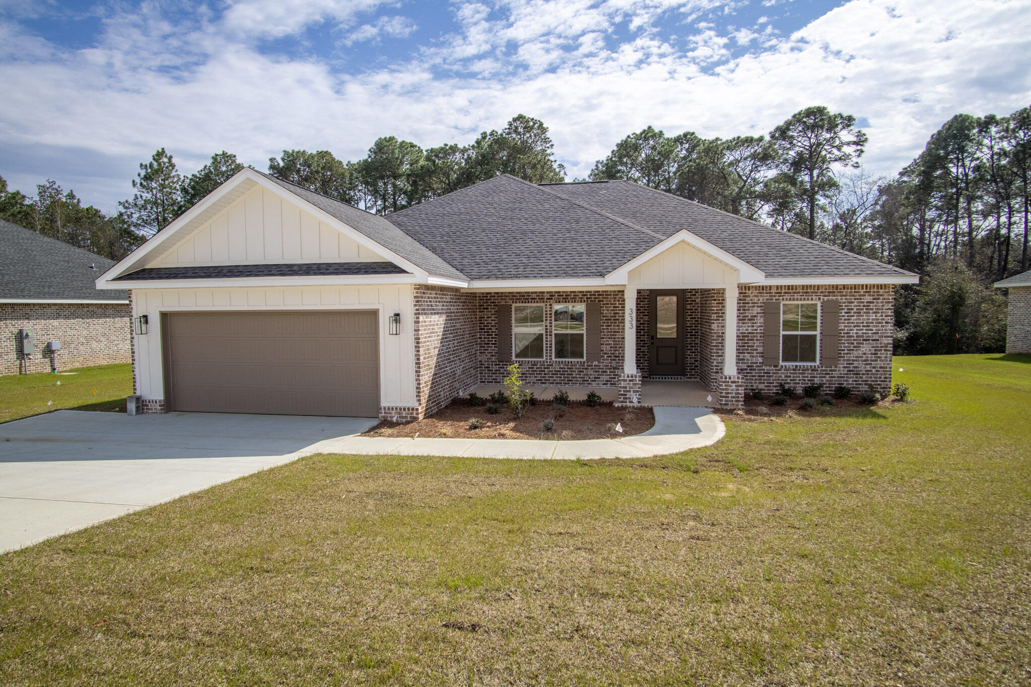 This 4-bedroom, 2-bath home in South Crestview offers a spacious open-concept layout designed for comfortable everyday living. The combination of brick and fiber cement siding provides attractive curb appeal, while the interior living spaces flow seamlessly to accommodate both relaxing and entertaining.

The bright breakfast area features a large picture window that brings in plenty of natural light and offers pleasant views of the surrounding neighborhood. Outside, you'll find a fully fenced backyard with a privacy fence, providing a great space for outdoor activities, pets, and added privacy.

This pet-friendly home is conveniently located in South Crestview with easy access to grocery stores, medical facilities, shopping, dining, Hwy 85, I-10, and other major destinations throughout the area. It is also ideally situated for military personnel, with convenient access to nearby military installations. Refrigerator included.

Please note: Some photos shown are from the builder's previous projects and are intended to illustrate craftsmanship and design. Actual finishes, features, and details of this home may vary.