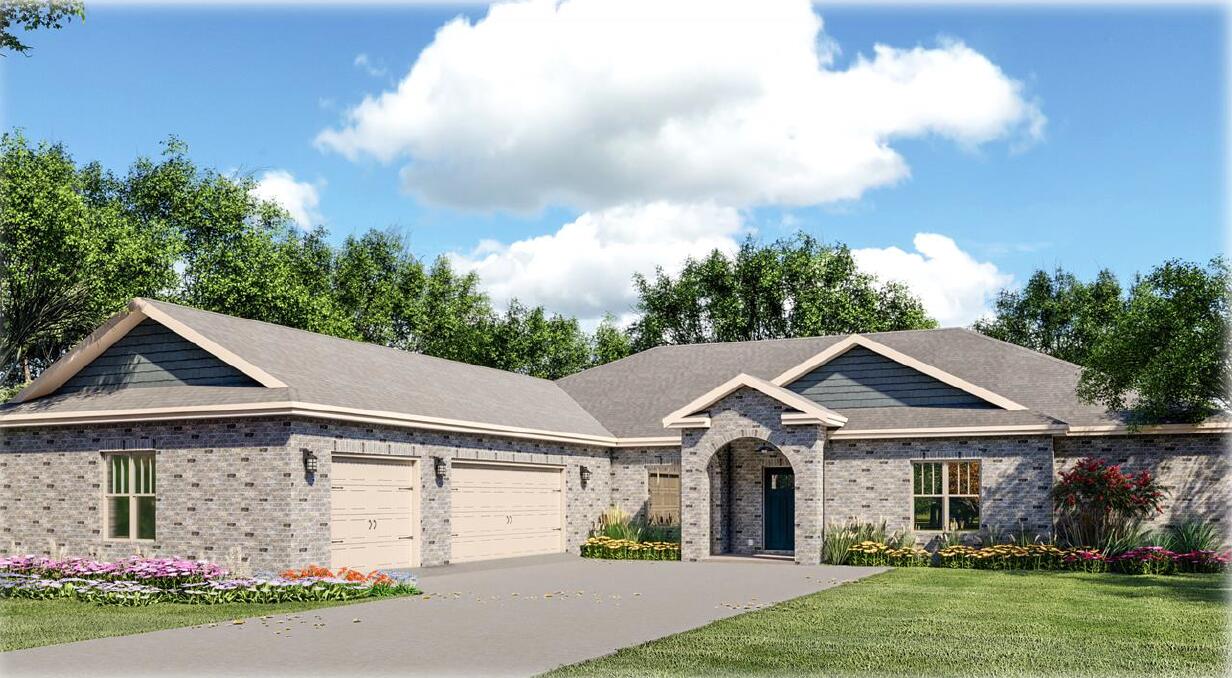Exceptional new home clad with the timeless durability of brick, stucco accents, and an architectural shingled roof. Sprinkler system and fenced backyard comes standard! Interior offers luxury vinyl plank flooring in the common areas, visually pleasing neutral tile in the baths and laundry room, and carpet in the bedrooms. Custom paint color is accented with a wide baseboard, beautiful crown molding, and spectacular tray ceiling accents in the master bedroom, dining and entry area. Transom windows over the hall entryways provide a high end custom touch. Stainless steel appliances including refrigerator, stunning shaker style cabinets, and quartz throughout finish the home exquisitely.