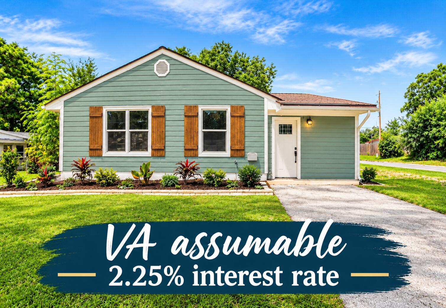 VA Loan Assumable at 2.25% minutes from Eglin Air Force Base. • 3 Bedrooms • 2 Bathrooms •approximately 1,600 sqft •  Room • Corner Lot • AC Shed • Peaceful Backyard •  This adorable 1955 Florida Cottage has received a 2021 makeover including all new high impact windows.  Inside, you'll find a thoughtfully renovated home with a flexible bonus room that can easily serve as a formal dining room, an office, playroom, gym, or additional living space. The open and comfortable layout provides plenty of room for everyday living and entertaining.
To the left is the Living Room which is open to the Kitchen and Dining room the living room features a wonderful ship-lap accent wall. The LVP floors flow throughout the entire home.When you approach the home, you will be delighted by the large corner lot.  The true highlight of this home is the beautiful backyard, surrounded by mature trees and colorful flowers. Enjoy evenings gathered around the fire pit, relax in your peaceful private oasis, and take advantage of the additional fully air-conditioned shed--perfect for a workshop, home office, hobby space, or extra storage.
