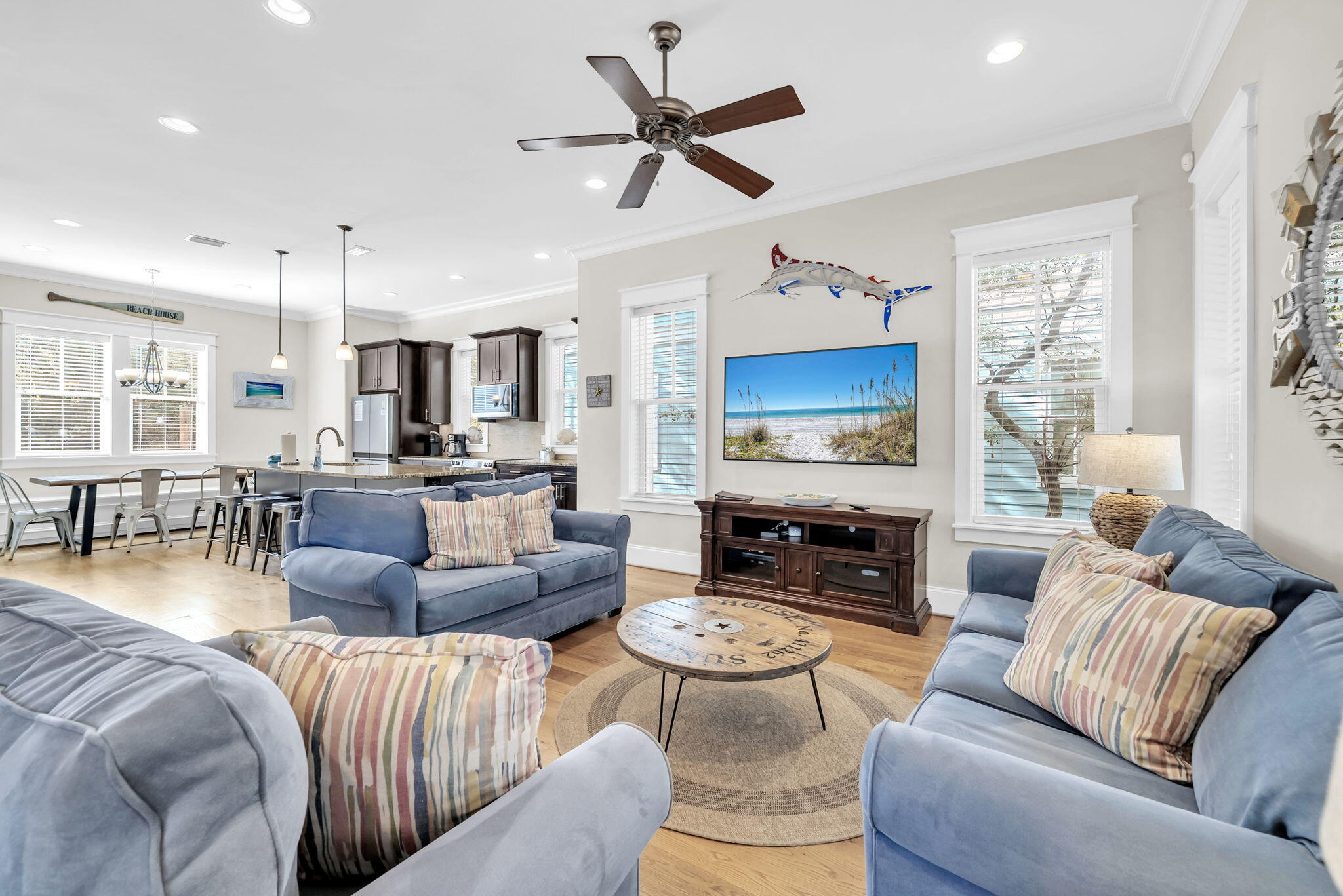 Welcome to your ideal 30A getaway in the heart of Blue Mountain Beach--where coastal charm meets strong rental potential. This beautifully maintained 3-bedroom, plus bunk room, 3 bath home offers the perfect blend of comfort, style, and location just minutes from the sugar-white sands of the Gulf.

Designed with an open-concept layout, the home features a light-filled living space, durable wood and tile flooring, and a spacious kitchen ideal for entertaining after a day at the beach. Each bedroom is thoughtfully positioned for privacy, making it perfect for hosting guests or maximizing short-term rental income.