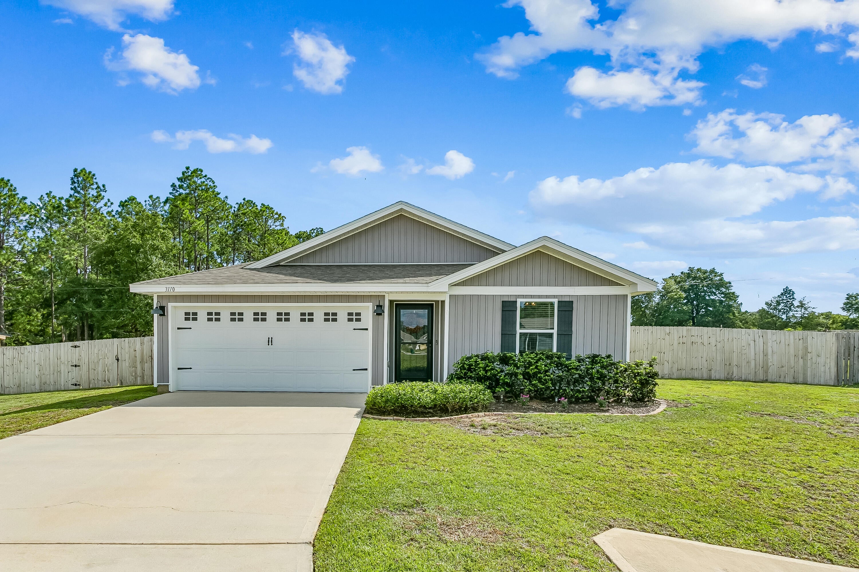 SELLER IS OFFERING UP TO $5,000 TOWARD BUYER CLOSING COSTS AND PREPAIDS WITH AN ACCEPTABLE OFFER -- PLUS, NO HOA!
Discover this stunning 2023-built, 4-bedroom, 2-bath home at 3110 Van Day Way in Crestview! Situated on a spacious Ã‚Â¼-acre lot, this move-in-ready home offers convenient access to Eglin AFB, schools, shopping, and outdoor recreation.
Offering 1,417 sq ft of thoughtfully designed living space, the open-concept floor plan features luxury vinyl plank flooring, neutral paint, abundant natural light, and an easy flow from the living area into the modern kitchen. The kitchen is equipped with stainless steel appliances, ample cabinetry, and a large center island.
The primary suite features a walk-in closet with custom built-ins, while three additional bedrooms provide flexibility for guests, a home office, or additional living space. Two stylish bathrooms and a laundry closet with shelving add everyday convenience. An active ADT security system is also in place.
Outside, enjoy a fully fenced backyard with a storage shed and pre-installed dog door, offering plenty of room to make the space your own. NO HOA and county taxes add even more appeal.
Energy-efficient, well maintained, and move-in ready, this newer Crestview home offers the benefits of recent construction without the wait. Schedule your private showing today!