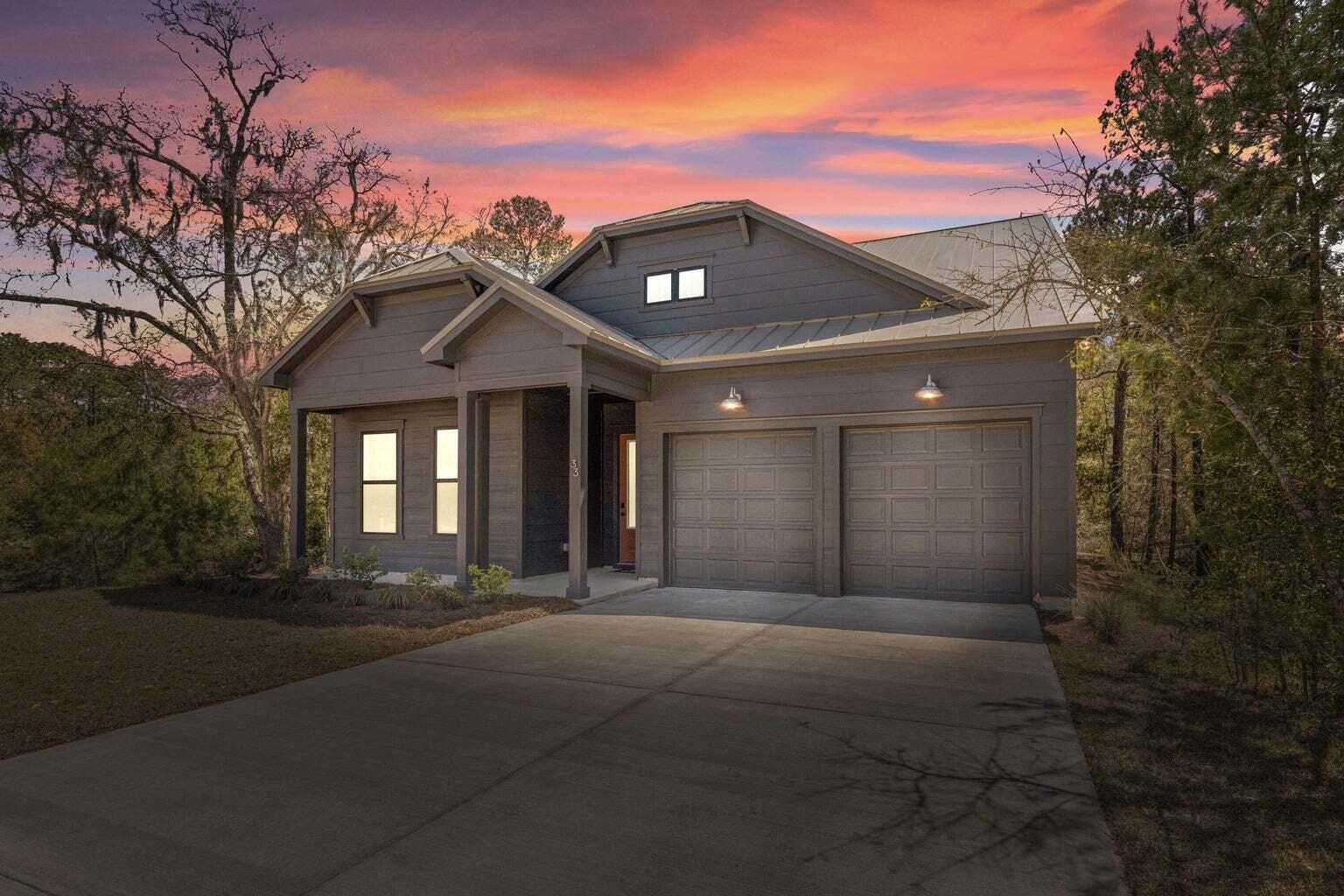 *15K FLEX CASH INCENTIVE* Welcome to The Eyrie, a thoughtfully curated new community where refined living, natural beauty, and everyday convenience come together. Nestled just off Mack Bayou, this intimate neighborhood encompasses 32 thoughtfully planned homesites, offering a rare sense of privacy, space, and connection to the surrounding landscape. A collection of mature live oak trees adds a distinctive character to the community, creating a beautiful natural backdrop & a sense of timelessness that is rarely found in a brand-new neighborhood.

Ideally located just a short drive from the iconic 30A corridor, The Eyrie places you near some of the Emerald Coast's most cherished destinations while providing a peaceful, nature-inspired setting to call home. Designed to complement its surroundings, the community features a serene pond, natural landscaping, and earthy architectural tones that harmonize beautifully with the existing live oaks. Adding to the ease of coastal living, lawn maintenance is included in the HOA dues, allowing homeowners to enjoy a more carefree, low-maintenance lifestyle with less time spent on yard work & more time enjoying the area.

The Venice floor plan offers 3-4 bedrooms & 3 full baths, thoughtfully designed for both comfortable everyday living & effortless entertaining. The first floor features a spacious primary suite, guest bedroom, versatile flex space, an open-concept living area, and a light-filled sunroom that extends the main living space. Upstairs, a generous loft provides versatile additional living space, while a bedroom & full bathroom offer added privacy & flexibility for guests, a home office, or family members.

Elevated features come standard, including a durable metal roof, quartz countertops, luxury vinyl plank flooring throughout the common areas & bedrooms, 10ft ceilings with 8ft doors on the main level, and a gas range with a vented hood in the kitchen. During the design appointment, homeowners have the opportunity to further personalize their residence with thoughtfully selected finishes & available upgrades, creating a home that is uniquely their own.

Prices may vary based on lot selection & available upgrades. This listing reflects the base price of the home. Photos are representative & are not of the exact home. Home is not furnished.