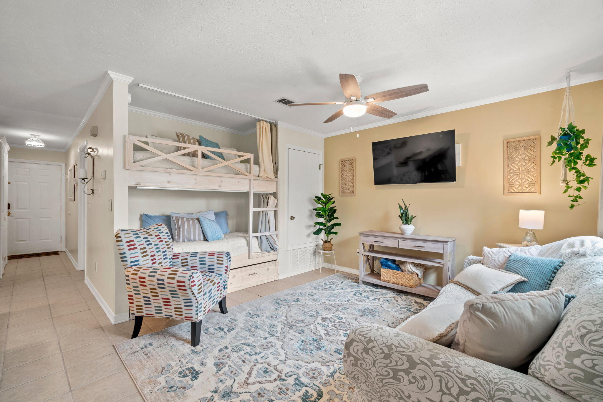 Welcome to your ideal beach getaway at Gulf Highlands Beach Resort! This 1-bedroom, 1-bathroom condo with a convenient double bunk offers extra sleeping space for family and guests. Priced to sell, it's one of the most affordable 1-bedroom condo in the entire resort--perfect for homeowners and investors alike. Located just 0.4 miles from public beach access 39, Unit D provides quick access to Panama City Beach's top attractions, with both Front Beach Road and Hutchison Boulevard nearby. Gulf Highlands boasts amazing amenities, including 11 pools (5 heated seasonally), a private gym, mini golf, shuffleboard, tennis and pickleball courts, and a beachfront restaurant, Beach House. This condo is also conveniently situated on the east end of PCB, just minutes from the Hathaway Bridge, making it easy to explore all that Panama City has to offer. Don't miss out on this incredible value and the chance to own in a resort community steps from the beach!