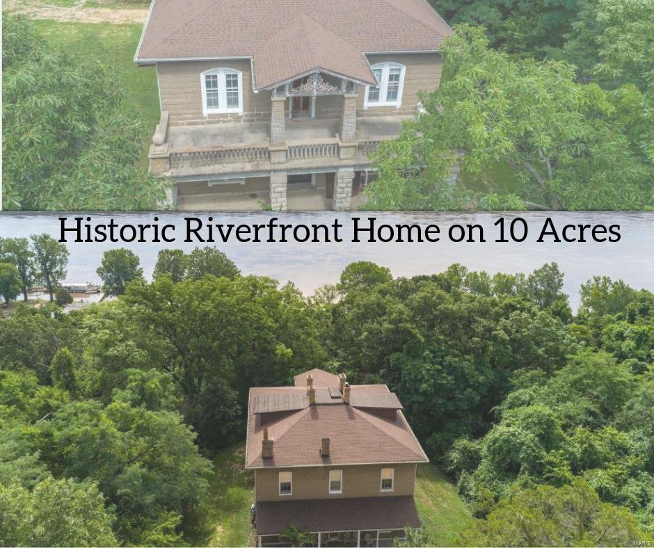 Rare and unusual find, panoramic Mississippi River view from 10 + bluff top acres-one of the largest tracts of this kind for hundreds of miles north or south of St. Louis. Walking distance to the future home of steam boat Delta Queen and next door to historic Kimmswick, Mo. Includes  the 150 year old +  Jefferson County home of Friedrich Adolph Wislizenus (1810-1889) German-born MD, explorer and botanist. Most all of the period charm including 10 foot tall pocket doors, staircases, millwork and turn of the century light fixtures has remained intact.  The 2 story solid masonry house is in surprisingly good condition but in need of modernization. Built by genuine craftsmen at a time when fine homes were intended to stand for centuries and it shows! Be sure to check out the virtual tour / drone photography. Shown only by appointment. Any measurements stated are estimates only and are not to be relied on as exact.