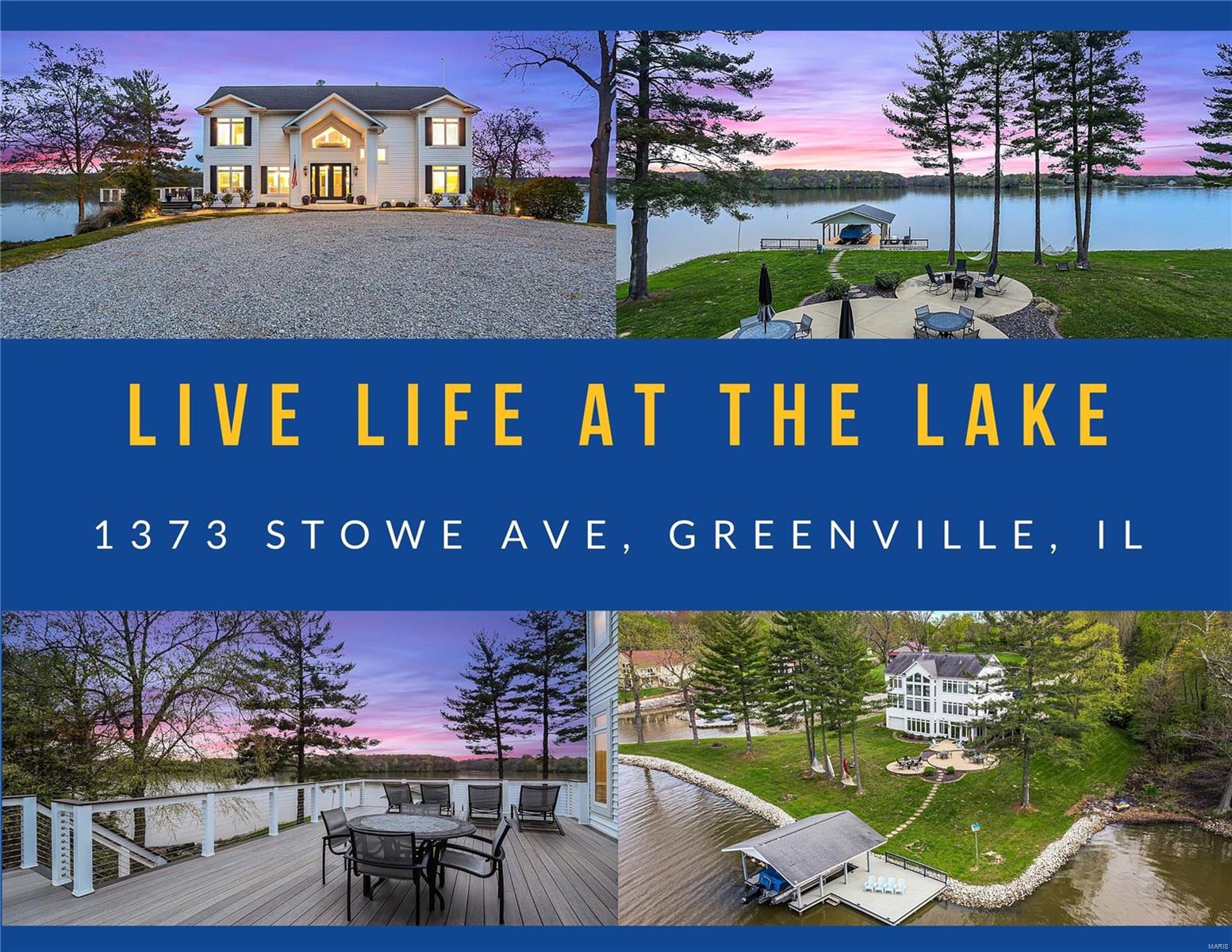 Beautifully decorated home on Governor Bond lake only an hour from St. Louis. This stunning property sits on one of a premium lake lot with great outdoor and indoor entertaining space.  Move-in without touching a thing - sale includes all home furnishings, decor/accessory items, home goods (towels, dishes, etc), water fun items. A few exclusions apply. Please ask agent for list. This home was built for entertaining inside & out & has been fully updated with tasteful finishes & decor. The abundance of windows provide amazing water views from almost every room & the floor plan is perfect for accommodating guests.  The large no-maintenance deck provides is the perfect place to sip your coffee or grill out.  Multiple patios provide expansive outdoor living space.  Large covered boat dock w/ extra deck space.  This stunning home has so much to offer for everyday living or your weekend retreat close to home. The perfect place to unplug & unwind for friend or family time! Additional Rooms: Sun Room