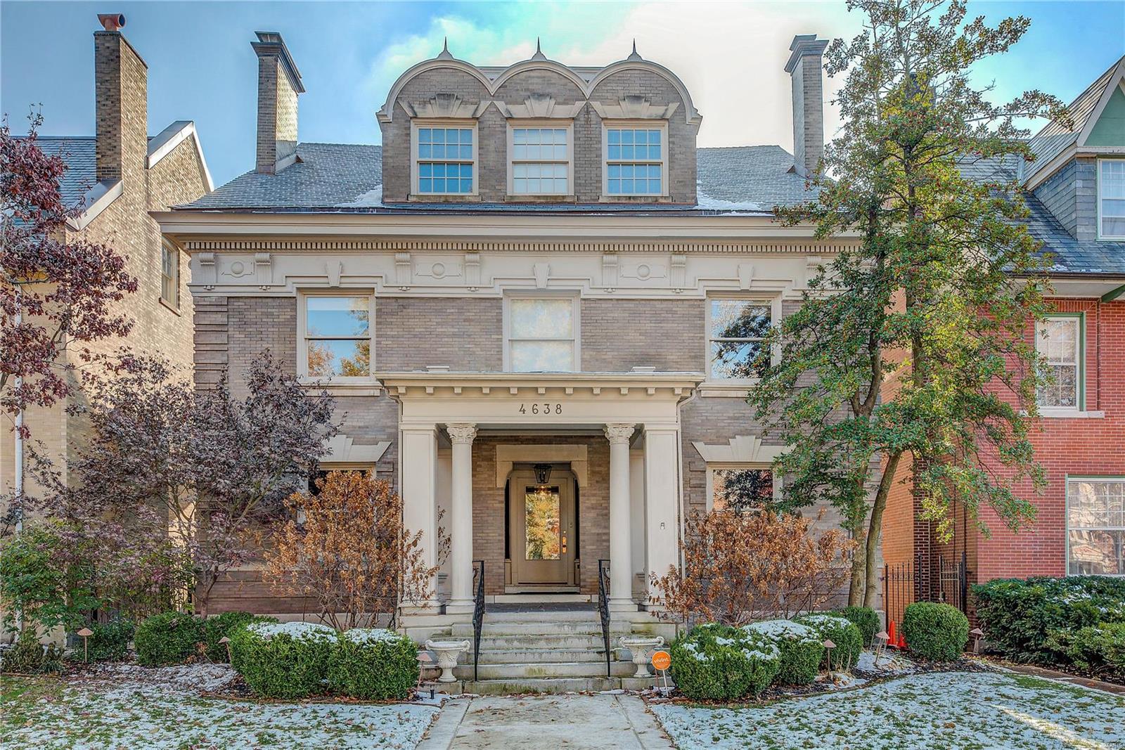 "AS-IS SALE"  ABSOLUTELY NO REPAIRS WILL BE MADE BY SELLER. This home in the Central West End allows us to see how the wealthy and the successful turn-of-the-century entrepreneurs lived. And that lifestyle was grand indeed! No better example of that lifestyle exists than in this fine listing on Pershing Place. It's spacious - nearly 6,000sf - & has a carriage house of nearly 1,000sf that would be the perfect writer's getaway or artist's studio. The architecture is timeless & incredibly handsome even by today's standards. Inside, original hardwoods and marble have stood the tests of time as well. The kitchen is tastefully modernized with granite countertops and high-end appliances. The master bedroom suite has a modern bathroom/large tub and spacious dressing area/wood cabinetry to store garments in style.  Entertaining? The new owner will quickly also own the reputation of having the most desired destination in the West End! Inside & out the property is amazing