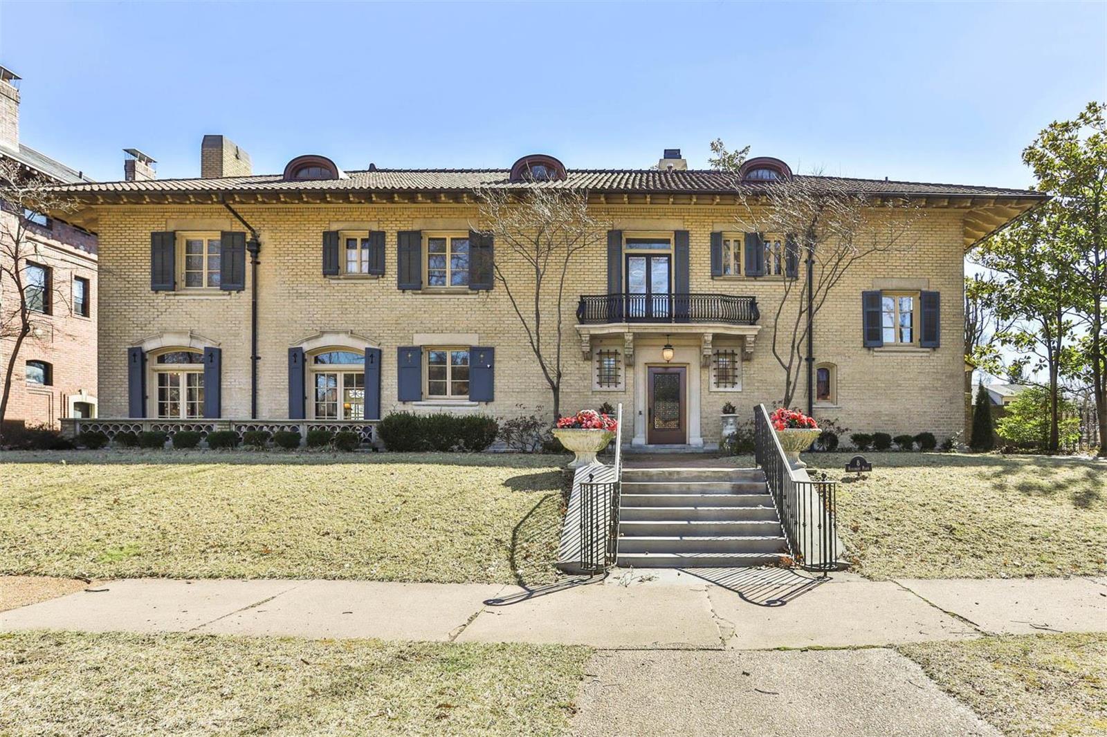 Located on one of St. Louis’ premiere private streets, this stunning light-filled Mediterranean home has been meticulously and tastefully modernized while remaining true to the original architectural style as designed by Mauran, Russell & Crowell in 1914. From the clay tile roof and copper gutters to the marble floored entry, exquisite fireplaces, leaded glass windows, updated kitchen with high end appliances, spacious bedrooms with ensuite baths, and countless other unique spaces, you will find yourself awestruck as you take it all in. The solarium (currently used as a gym) leads to the beautiful and spacious backyard with private in-ground pool, patio, and expansive green space. Systems have been regularly updated to ensure comfort and convenience, including plumbing and electrical, and heating/cooling. See extensive updates list. Convenient to Forest Park, the best of Central West End dining and culture, hospitals, and universities.  Do not miss this unique opportunity. Additional Rooms: Sun Room