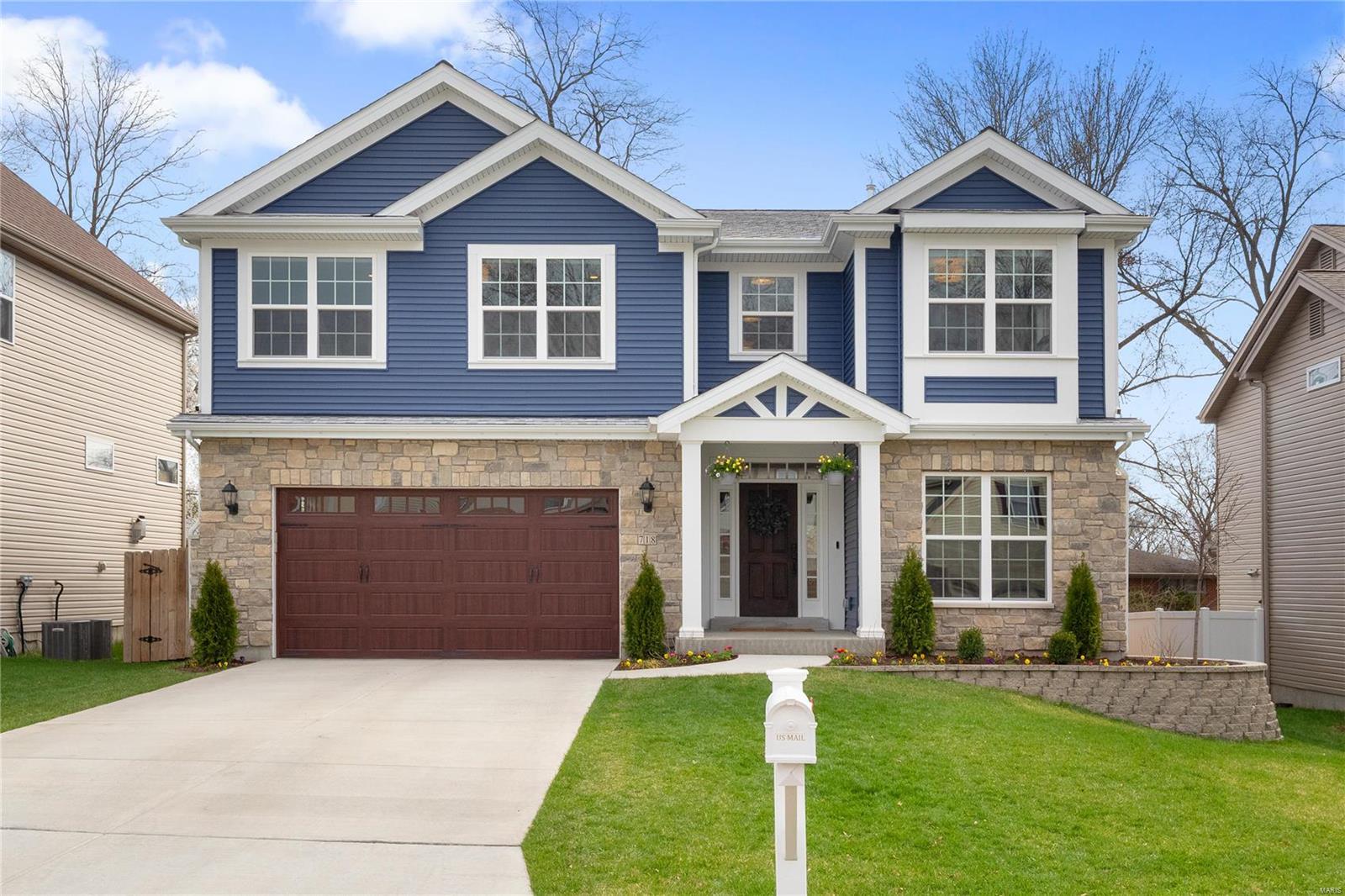 Why build and wait when you can simply buy new? Nestled in an established neighborhood in the Ladue SD, built in 2020, this stylish home offers upgraded amenities inside and out. The open concept offers beautiful 7.5” European White Oak flooring throughout the main floor and 2nd floor hall, upgraded light fixtures, custom built ins, gas fireplace, private 1st flr office, mudrm w/ custom cubbies and powder rm. Find an open white kitchen with lrg quartz custom island, stainless appliances, and walk in pantry. Find a lrg master w/ vaulted ceiling, his/her closets, luxury bath w/ stand alone tub and glass shower. All bedrms are lrg and light filled w/ walk in closets. Two bedrms share a Jack/Jill bath. An ensuite guest rm and laundry rm w/ designer tile complete the 2nd flr. The finished lower lvl offers a lrg rec rm, bedrm w/ egress window and full bath. Custom landscaping surrounds the house. Sprinkler system and cedar garden beds. Dead end street w/ walking trail to elementary school. Additional Rooms: Mud Room