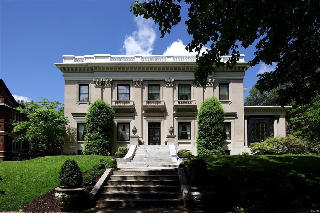 Designed by Barnett, Haynes & Barnett, this magnificent 1904 Beaux Arts-style residence features a Bedford limestone exterior. Entry hall features a graceful, curved staircase, an opaline glass skylight and hand painted murals. Exotic French Zuber hand blocked wallpaper, faux malachite pilasters and a Russian chandelier adorn the dining room. Library is paneled in rare old-growth feathered mahogany and leads to a charming tiled solarium. A newer eat-in kitchen includes an amazing marble topped center island, French LaCanche range, custom cabinetry, adjoining laundry room & utility room with French doors leading to the outside terrace and pool. The 2nd floor master suite includes a dressing room/sitting room, updated bath with marble lined shower and tub. A study and 4 additional bedrooms are on this floor. Billiard/media room located on the lower level. A pool and adjoining terrace are contained within the rear garden which includes carriage house with guest quarters.