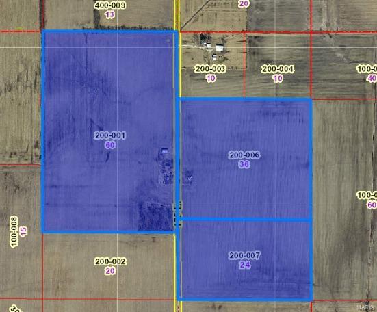 115 acres of farmland in multiple tracts. 
All good quality farmland.
level fields with good layout.