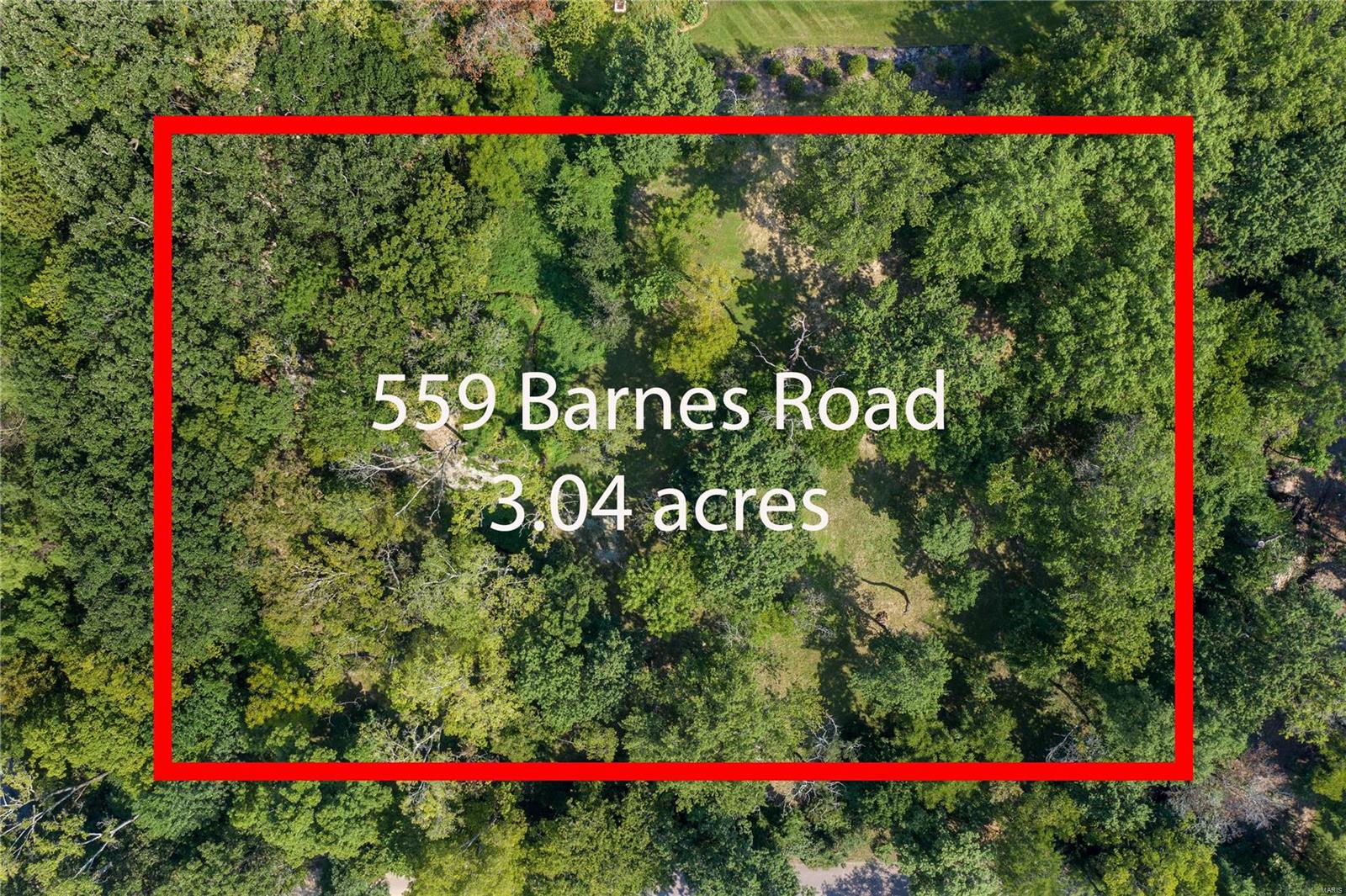 This premiere, private 3.04 acre lot is waiting for you to build your dream home. Gently rolling and wooded with mature and rare specimen trees, the lot offers a secluded location at the end of Barnes Road.  Great opportunity to build on one of the last remaining 3+ acre lots in the heart of Ladue.  Select your own builder and architect. Ladue Schools. Survey and Bridge Creek Indentures available. Please schedule all showings through Showing Time.