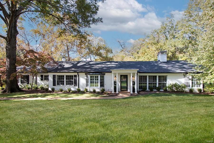 Showings Start 10/28 9am Fantastic Ladue Location, Renovated Ranch Home 2017~Wood flooring from the entry throughout the entire home. Welcoming Foyer, flanked by large Living Room w/marble surround hearth woodburning fireplace. Sizable Dining Room with Bay windows & plantation shutters. Amazing Kitchen with large center island seats 3-4, Ceasarstone countertops, subway backsplash w/herringbone insert, Kitchen Aide stainless appliances 6 burner gas cooktop, double ovens, microwave, dishwasher & built-in refrigerator. Cozy Hearth Room off Kitchen with view to pool & 2nd woodburning FP. Private Master EnSuite has double vanities, heated flrs, private water closet, soaking tub & luxury shower. Functional office with built-in bookcases, shutters & French doors. Split floor plan offers additional 3 bedrms & 2 fully remodeled baths. Whole house generator. Sprinkled yard, Storage Shed. Situated on a parklike .70-acre lot, inground heated pool, patio & fenced backyard. REED Elementary 1/2 mile.