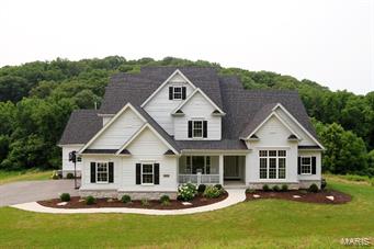 This stunning almost new 1.5 story is situated on a picturesque 3 acre lot. One of Micelli’s bests, this home combines a fantastic floor plan with exquisite finishes. Dark engineered wood floors flow through most of the mn level. The formal dining room has elegant millwork & a gorgeous chandelier. A private office is accessed thru French doors & has 12’ ceilings. The elegant great room has 11’ ceilings, a beautiful fireplace & a wall of windows. The designer kitchen features custom white mission style cabinets with glass front 2nd tier cabinets with many custom storage & built-in features. High end thermador appliances a farmhouse sink & quartz counters make this a dream kitchen. The lovely breakfast room & hearth room with beamed ceiling & built-ins open to a covered porch with a fireplace. The master retreat features a coffered ceiling & a fabulous bthrm. The upper level features 3 lrg bdrms, 2 full bths & a lrge bonus room. A walk-out lower level with deep pour is ready to finish.
