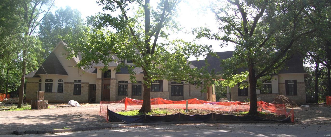 8800SF* New Construction by R.G. Apel Development, in Frontenac, Ladue Schools...30 days to completion. Be blown away. A sprawling and luxurious home, crafted in only the very top worksmanship and detailing. Finishes that are benchmarks to an industry. 4 en-suite BRs, 6 BA, 4 Fireplaces. Job finished wood and rich marble create luxe flooring. High efficiency systems, of course. The Award Winning Kitchen is unsurpassed by any other in New Construction, starting with finest cabinetry, granite, Wolf or Viking appliances, massive island, double ovens, Butler's Pantry, wine chiller & ice maker. R.G. Apel's Signature millwork in extravagant crown, casings & base moldings, sweeping 12' tray & coffered ceilings. Main Level: 3BRs including Master plus 1 full BR on 2nd. 3,500SF Lower Level, 10'Ft. pour, roughed in addition of 1 full and 1 1/2 bath, plus 2 full bedrooms and BA. 3-car garage; Porte-cochere & turnaround. Builder warranty. [*5300SF + 3500SF LL]
